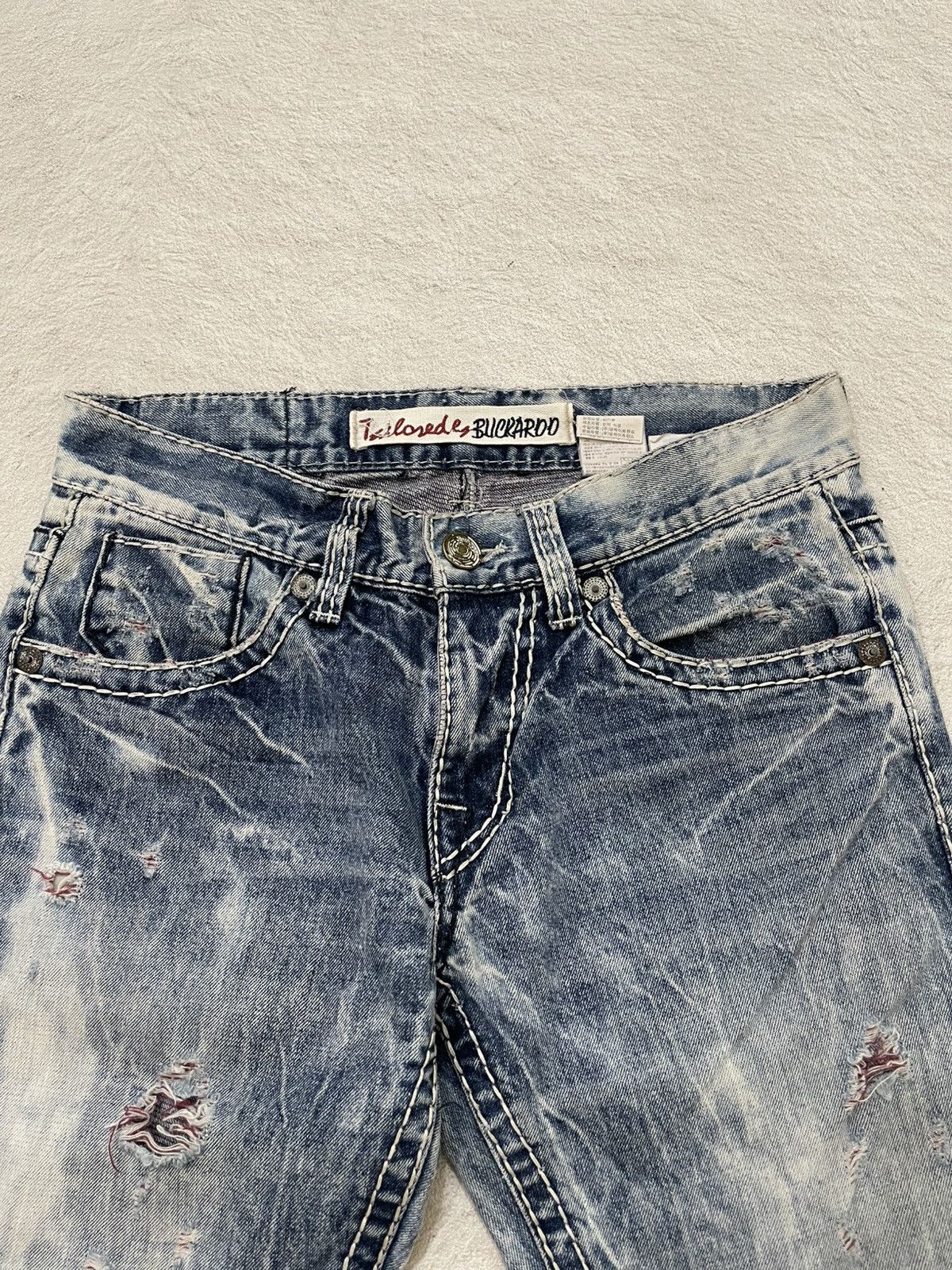 If Six Was Nine 2000s Buckaro Acid Wash Denim Ripped Jeans Distressed Lgb If Size US 31 - 6 Thumbnail