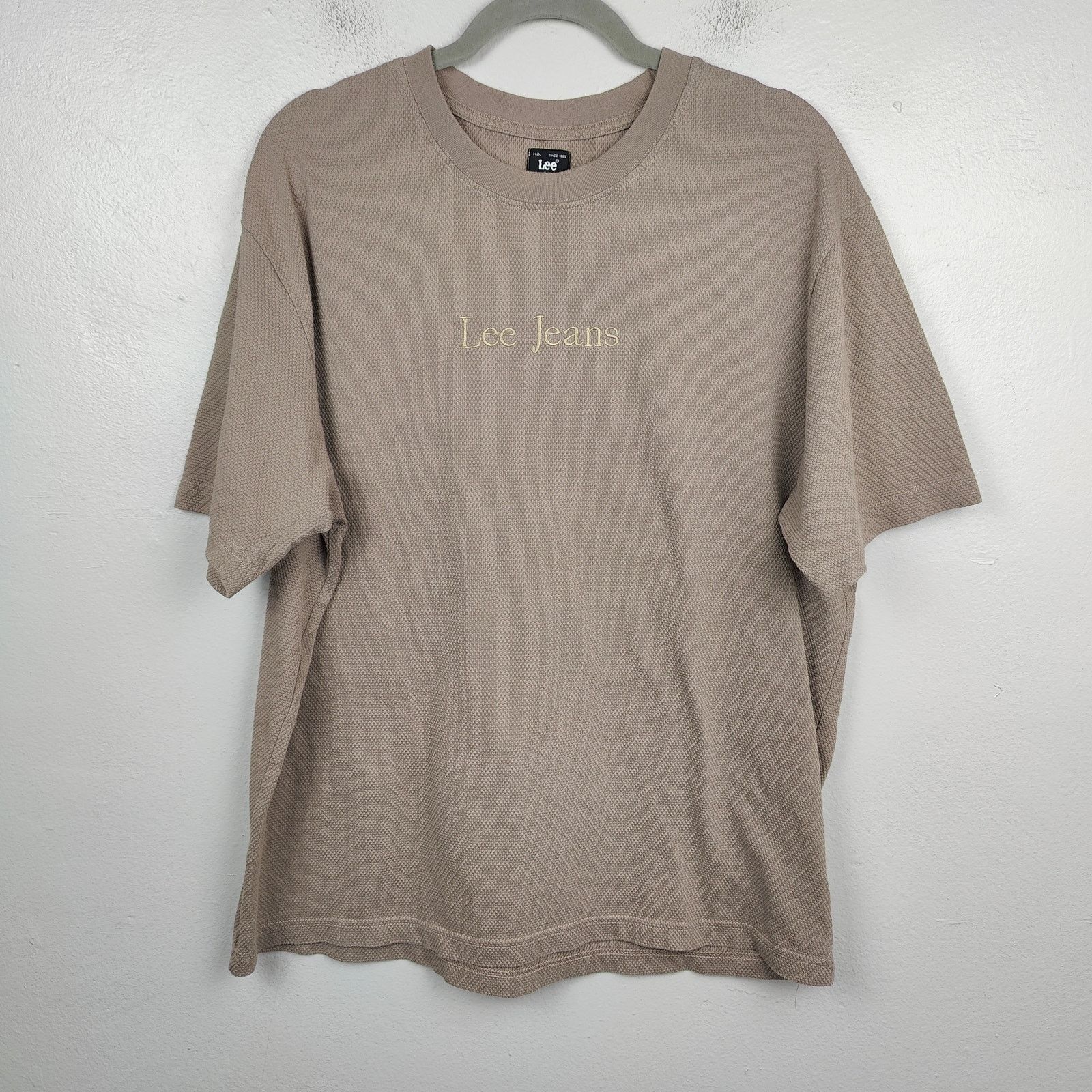 Lee Vintage Y2K Lee Jeans Thermal Knit T-Shirt Mens XL Tan Size US XL / EU 56 / 4 - 1 Thumbnail
