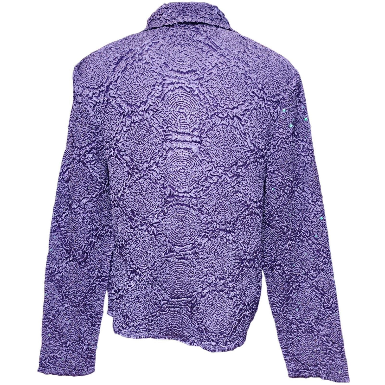 Other Bala Bala Women's LG Purple Ruffled 3D Effect Button Up Top Size L / US 10 / IT 46 - 2 Thumbnail