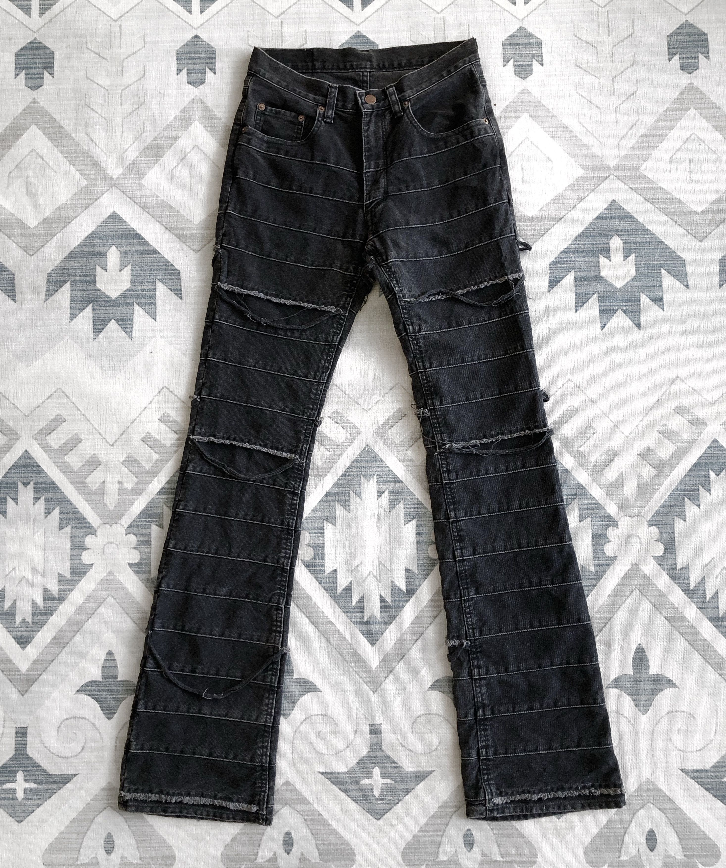 Hysteric Glamour ARCHIVE🔥RARE 90’S HAGI PATCHWORK FLARE KINKY JEANS Size 28" / US 6 / IT 42 - 1 Thumbnail