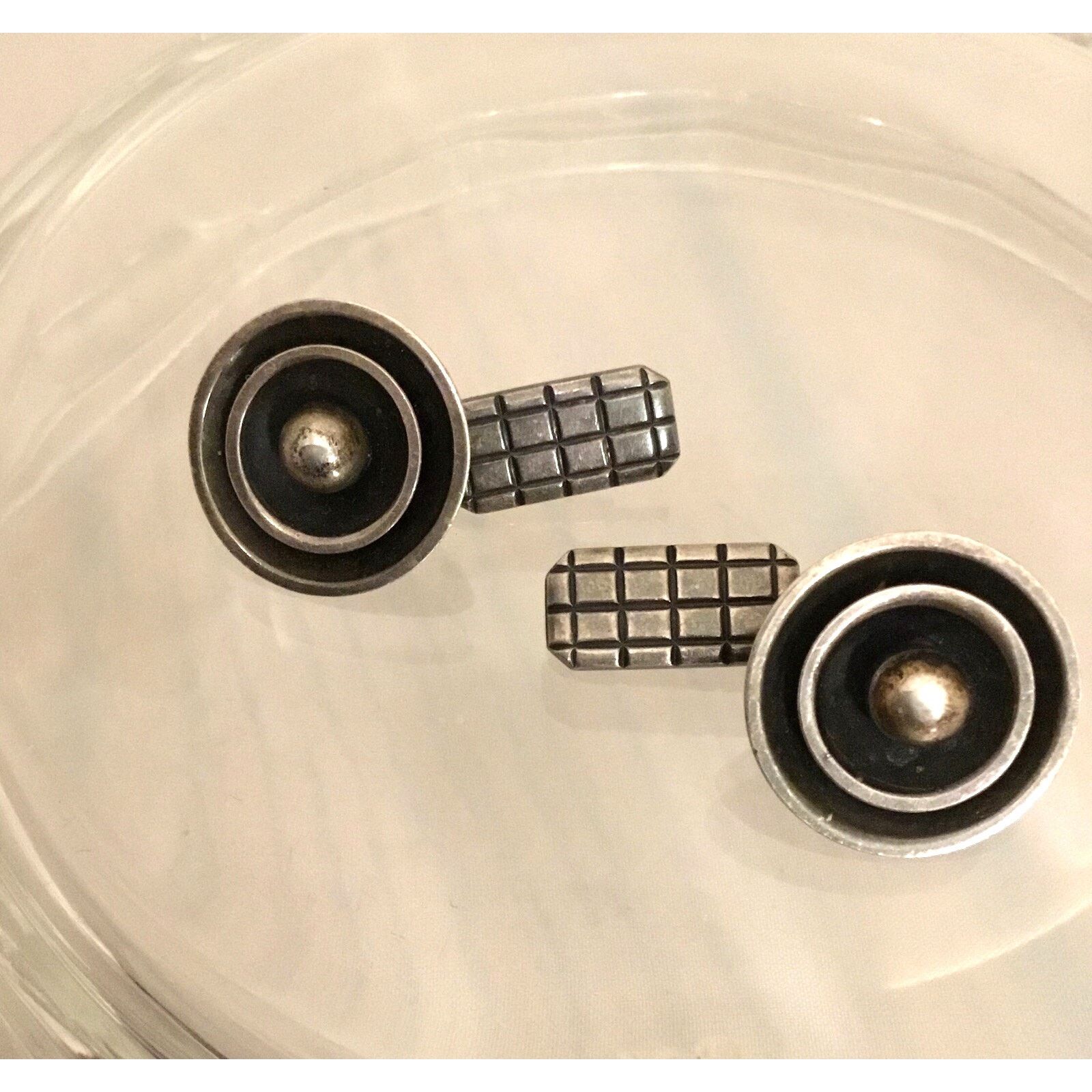 Vintage Vintage Denmark MCM Sterling Bullseye Modernist Cufflinks Size ONE SIZE - 1 Thumbnail