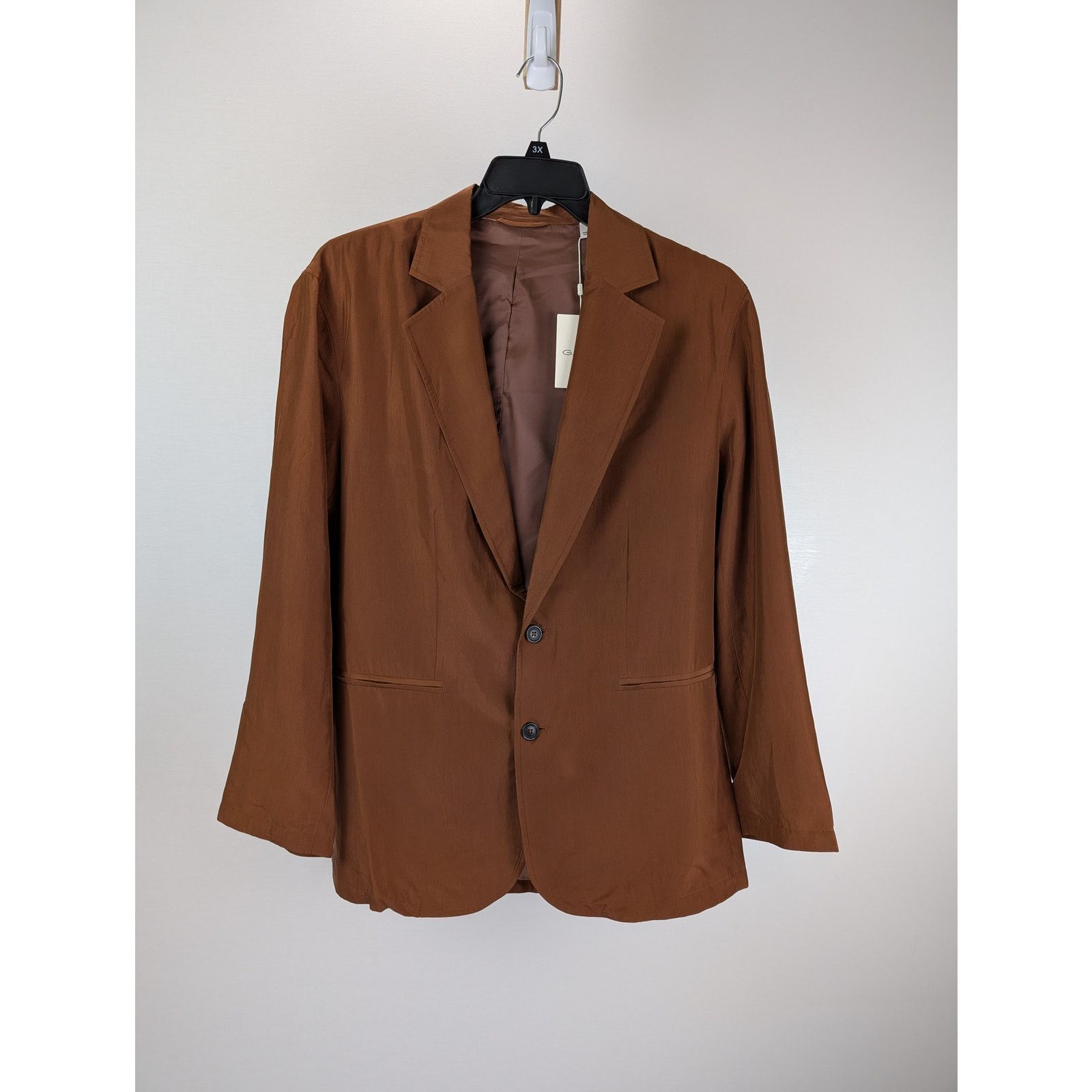 Gant o1rshd1 CC20 Relaxed Silk Suit Blazer Jacket in Cognac Brown Size US S / EU 44-46 / 1 - 2 Thumbnail