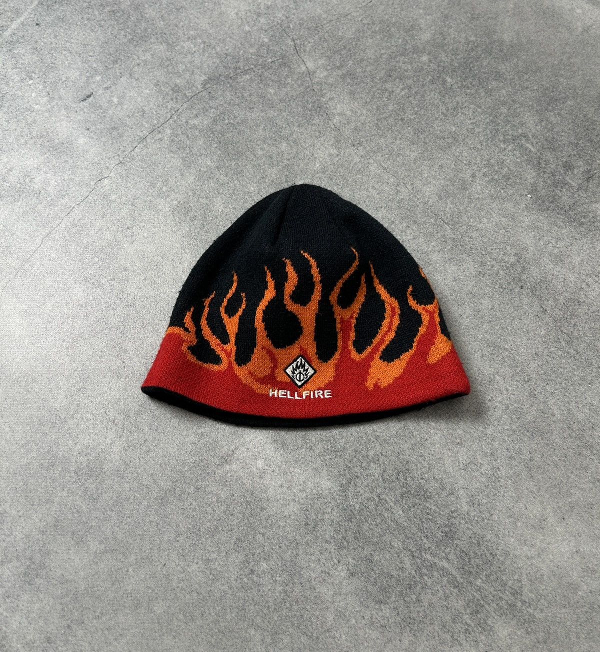 Japanese Brand Vintage Hell Fire 🔥 Beanie hats y2k Size ONE SIZE - 1 Thumbnail
