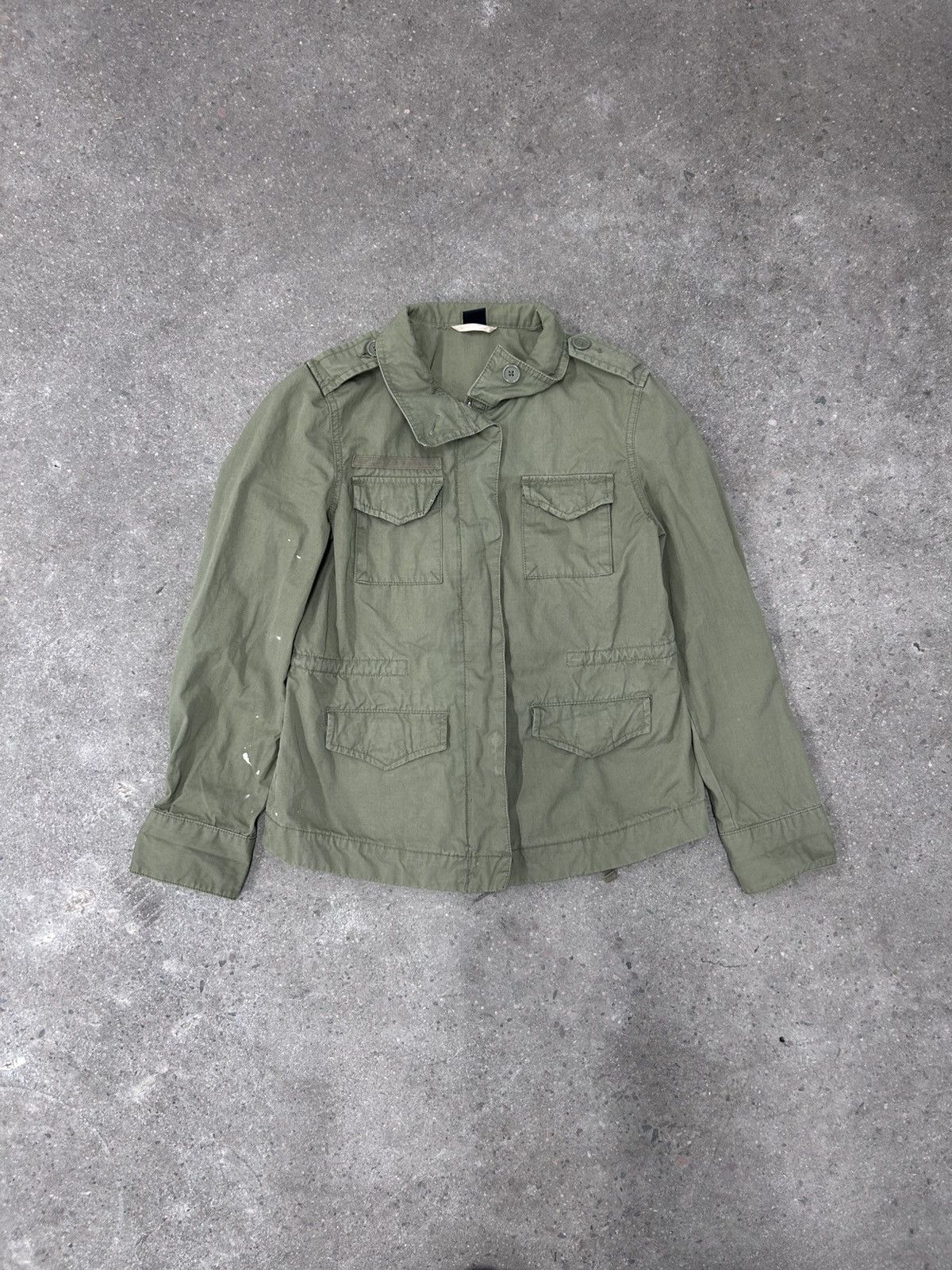 Gap GAP Military Field Jacket Women's Medium Green Snap Button Size US XS / EU 42 / 0 - 1 Thumbnail