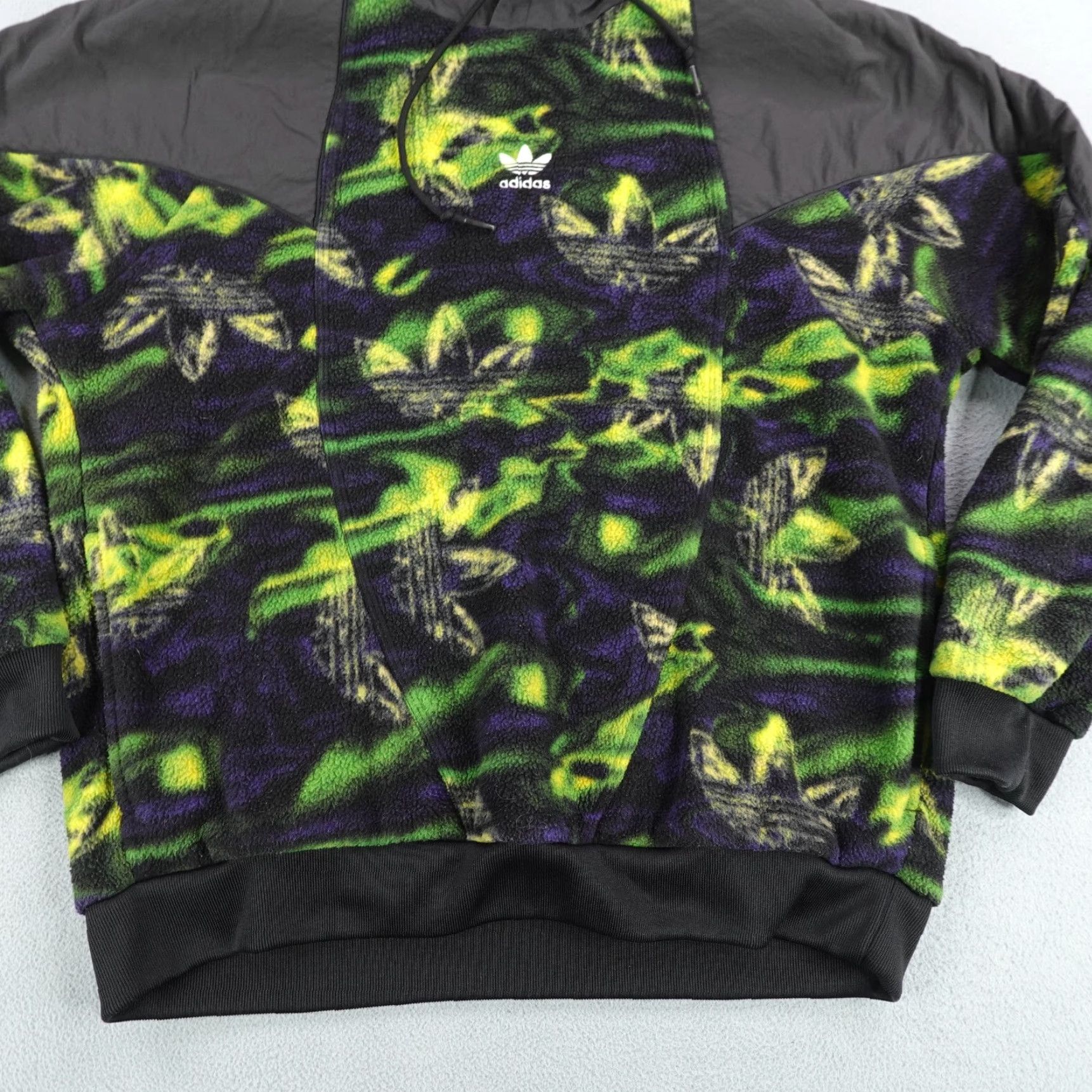 Adidas adidas Hoodie Mens Medium Black Originals Trefoil Hybrid Fleece Sweatshirt Size US M / EU 48-50 / 2 - 4 Thumbnail