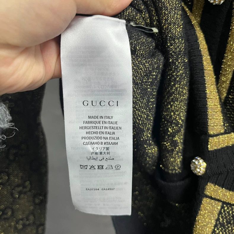Gucci Gucci Black Swarovski full print pattern logo long-sleeved Size M / US 6-8 / IT 42-44 - 4 Thumbnail
