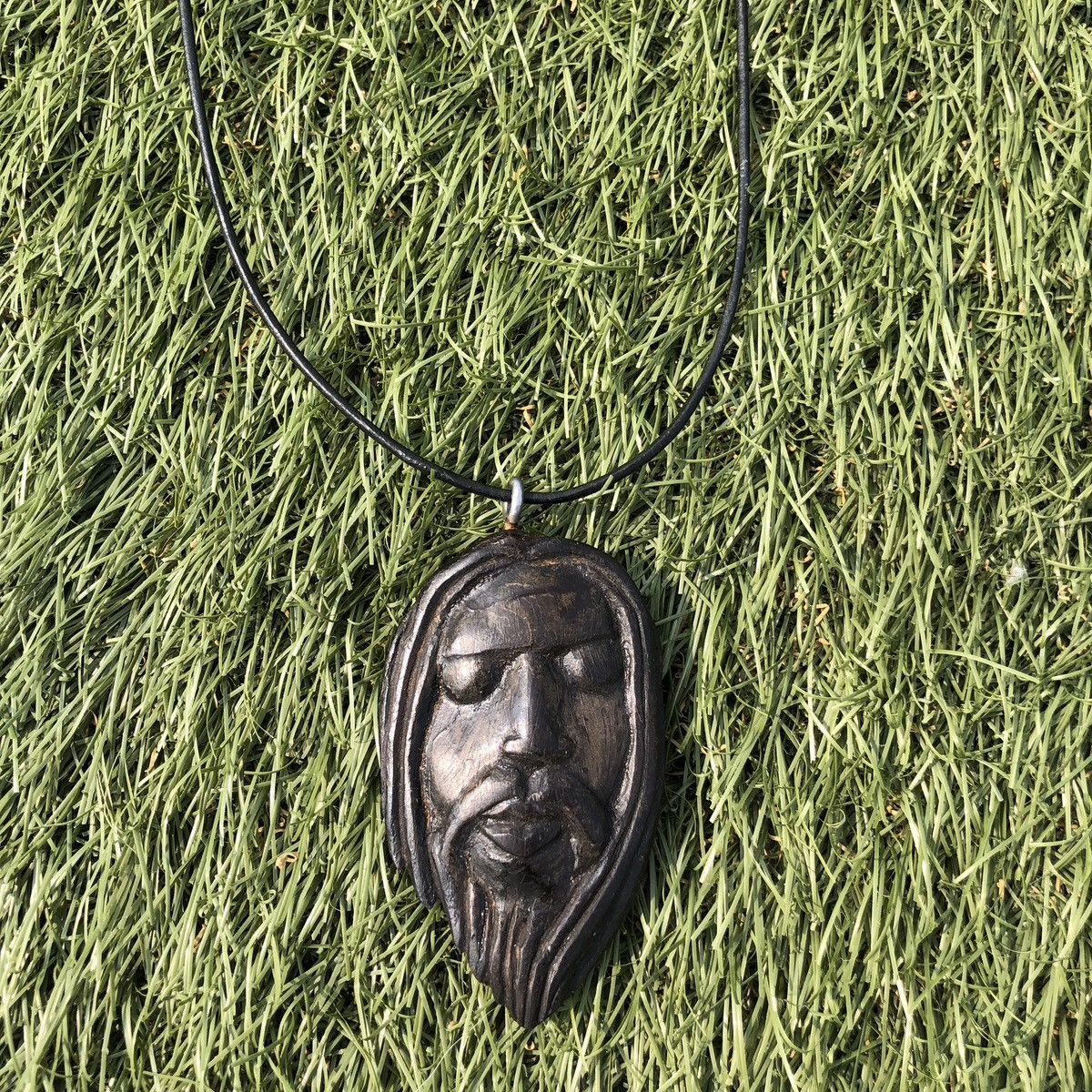 Vintage Wooden head necklace Size ONE SIZE - 2 Thumbnail