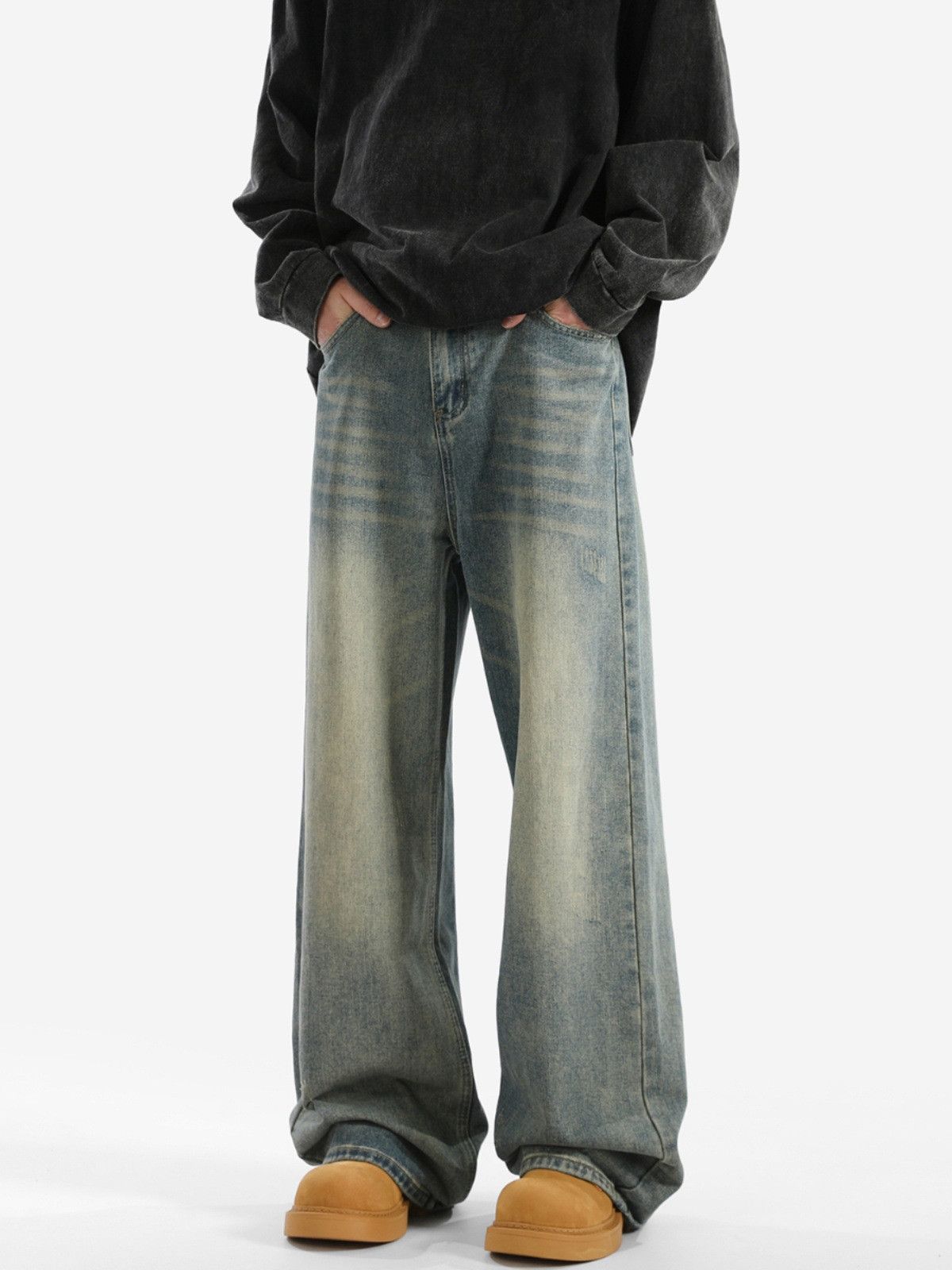 Jean American retro washed distressed jeans for men Size US 32 / EU 48 - 1 Thumbnail