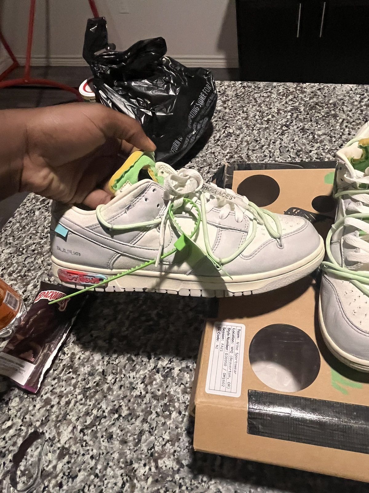 Nike × Off-White Nike Dunk Low A lot 7 Size US 10.5 / EU 43-44 - 8 Thumbnail