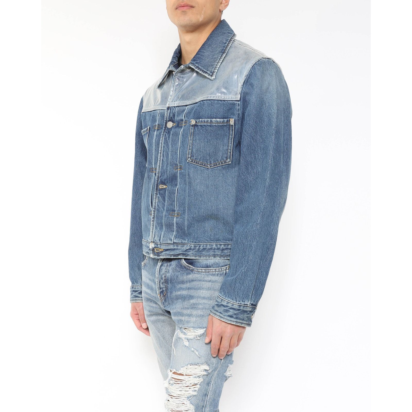 Maison Margiela Denim Jacket with Plastic Panel Size US S / EU 44-46 / 1 - 4 Thumbnail