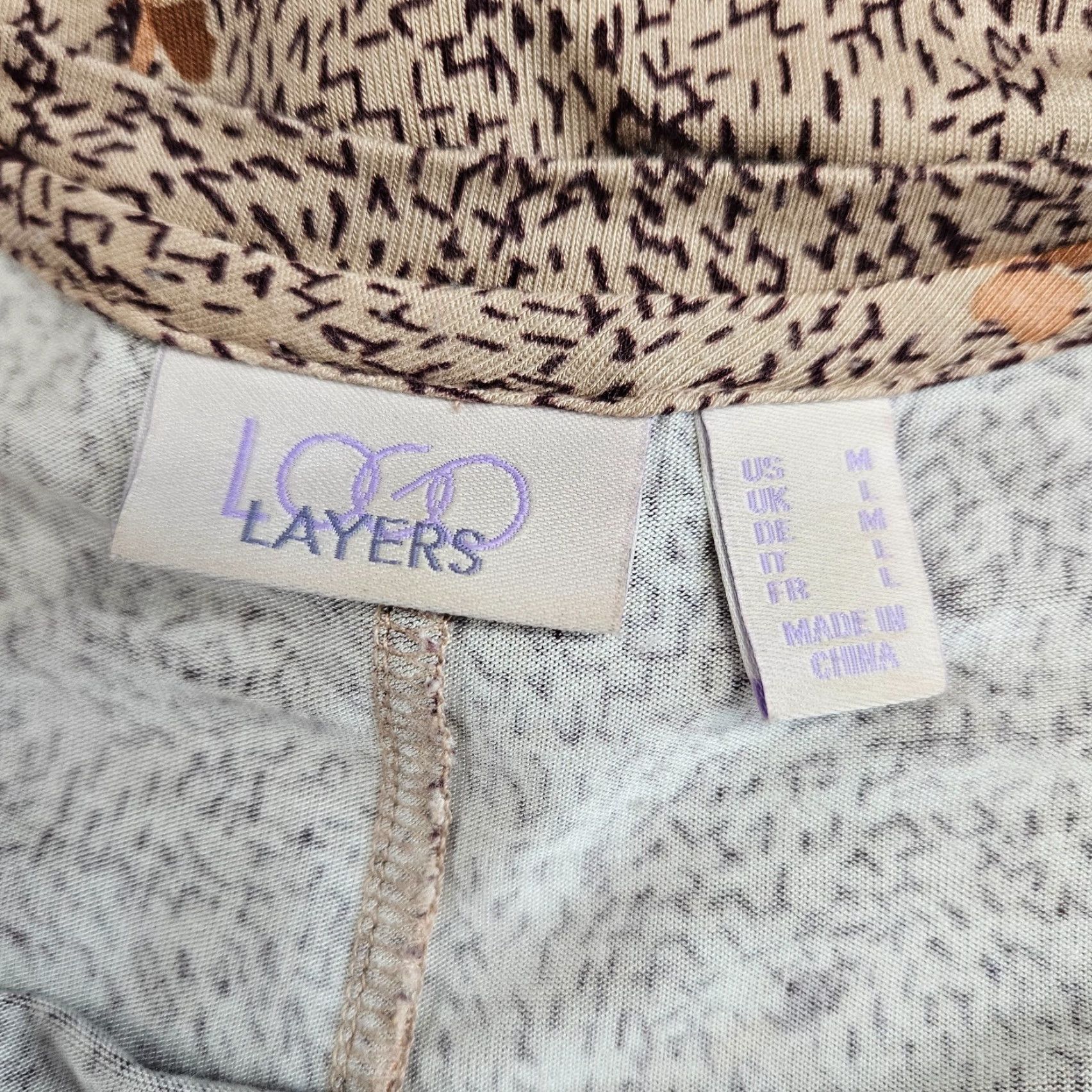 Vintage LOGO Layers Womens Printed Tank Top Sz Medium Beige Brown Rayon Blend Size M / US 6-8 / IT 42-44 - 6 Thumbnail