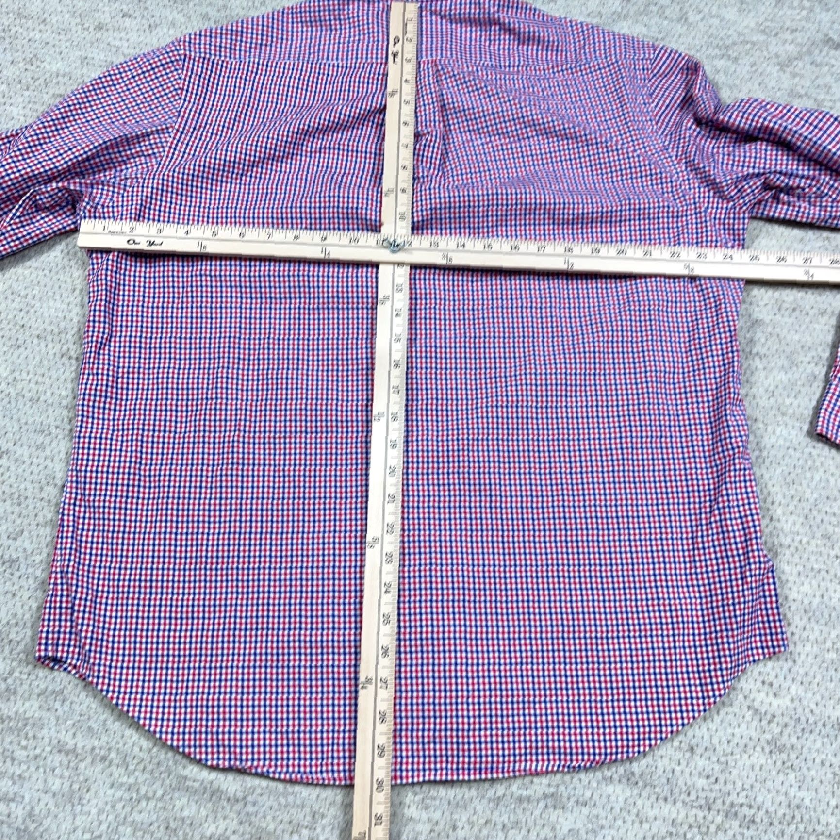 Ralph Lauren Ralph Lauren Shirt Men XL Red Blue Button Up Tattersall Plaid Poplin Dress Adult Size 46R - 6 Thumbnail