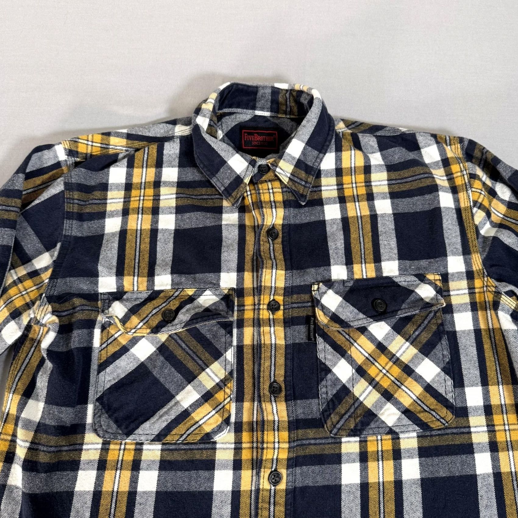 All Blues VINTAGE Five Brother Shirt Mens LT Blue Plaid Flannel Button Up Work 90s Casual Size US L / EU 52-54 / 3 - 2 Thumbnail