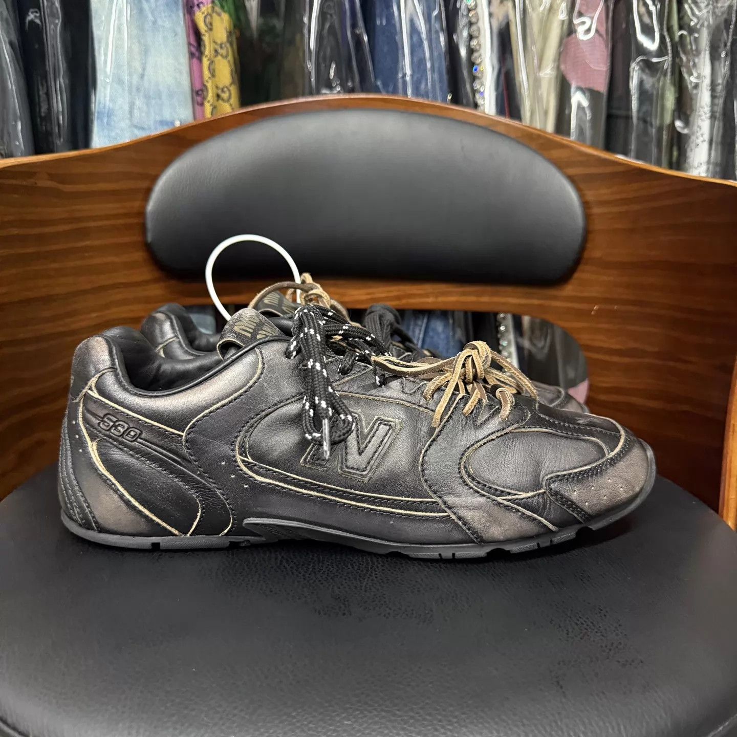 Miu Miu MiuMiu x NB530 Decon 41 Men's Black Distressed 98 New Rare Size US 8 / EU 41 - 4 Thumbnail