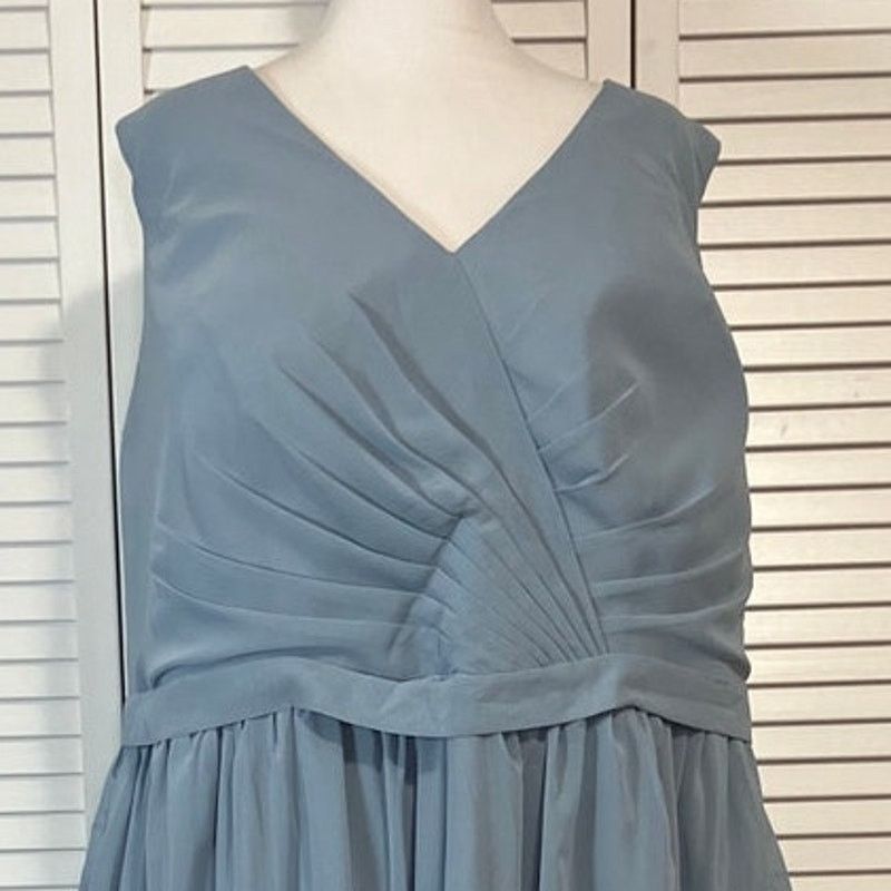 Other NWT HJ Dusty Blue Chiffon Flowy A-line Formal Dress 16 Size XL / US 12-14 / IT 48-50 - 5 Thumbnail
