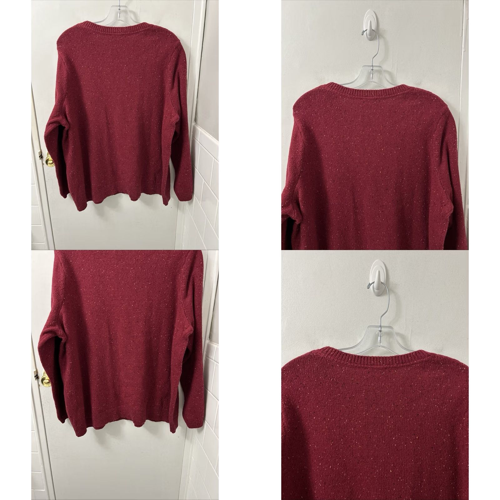 Vintage VINTAGE J Jill Sweater Womens 2X Red Tweed Knit Button Sleeve Cotton L/S NWT 9 MSRP Size XXL / US 16-18 / IT 52-54 - 8 Thumbnail