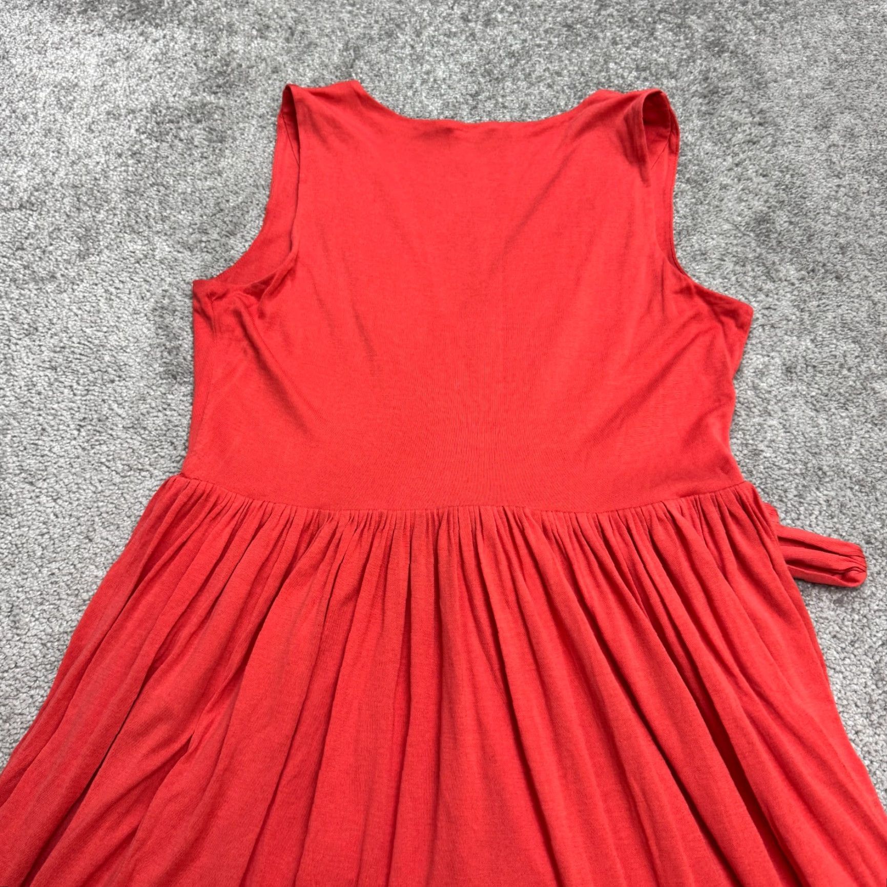 Banana Republic Banana Republic Silk Blend Sleeveless A-Line Dress Women S Red V-Neck Casual Size S / US 4 / IT 40 - 3 Thumbnail