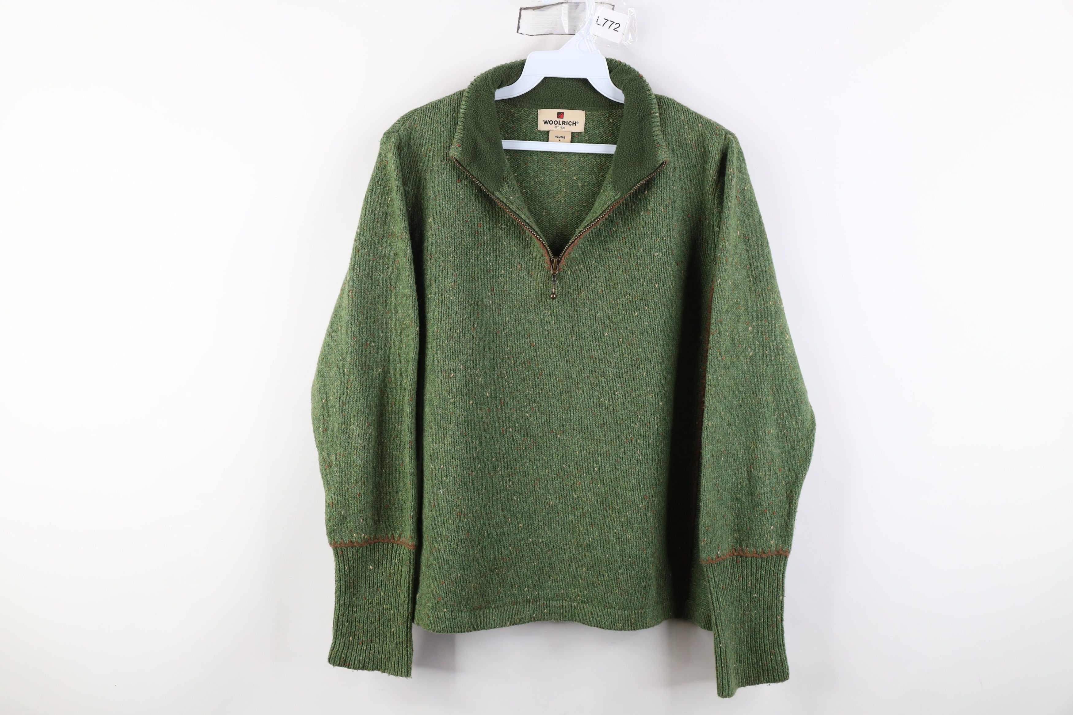 Woolrich Woolen Mills Vintage Woolrich Earth Tone Fleck Wool Blend Zip Sweater Size US L / EU 52-54 / 3 - 1 Thumbnail