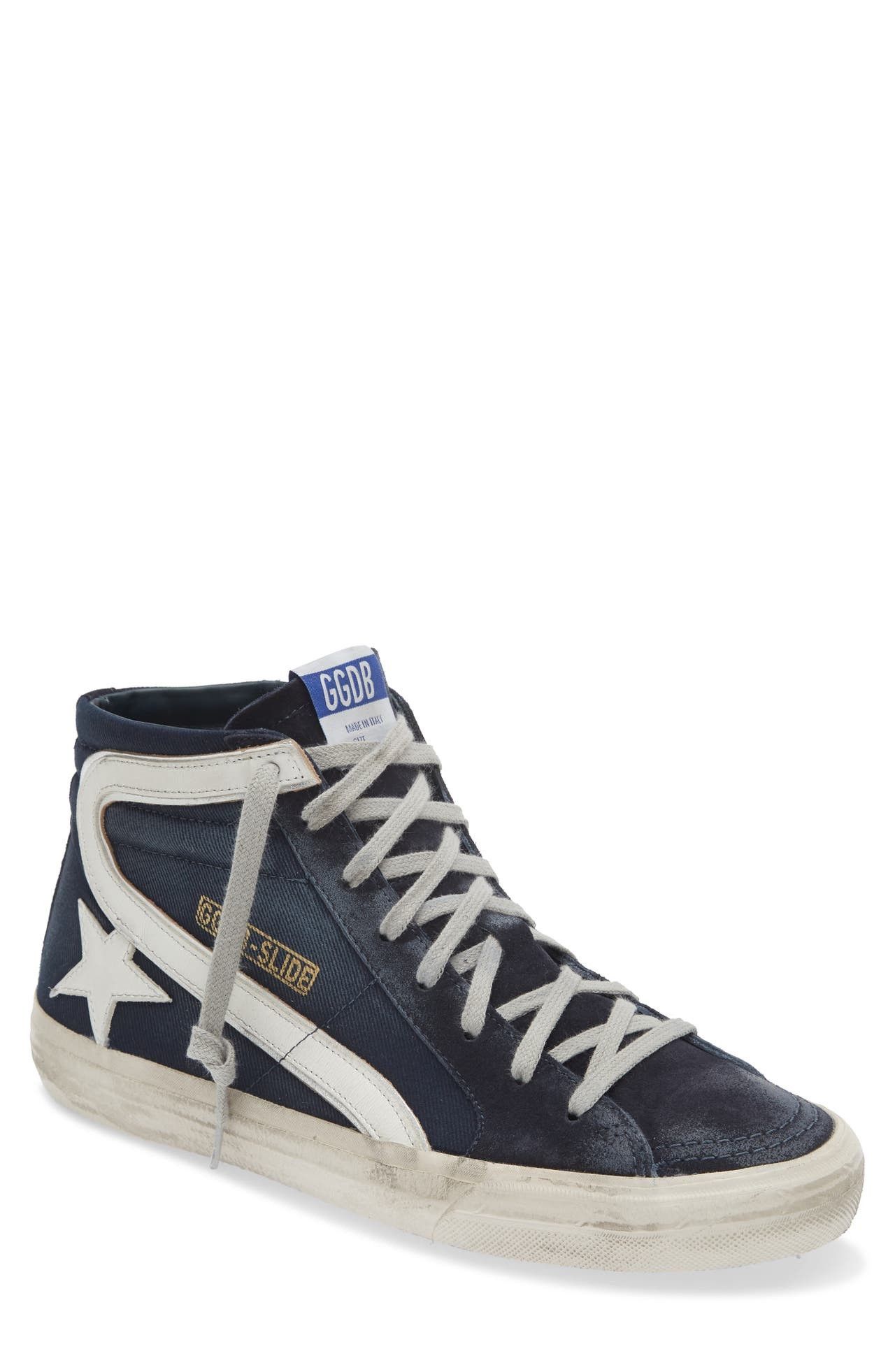 Golden Goose o1w1db10425 Slide Denim High Top Sneakers in Blue/White Size US 9 / EU 42 - 1 Thumbnail