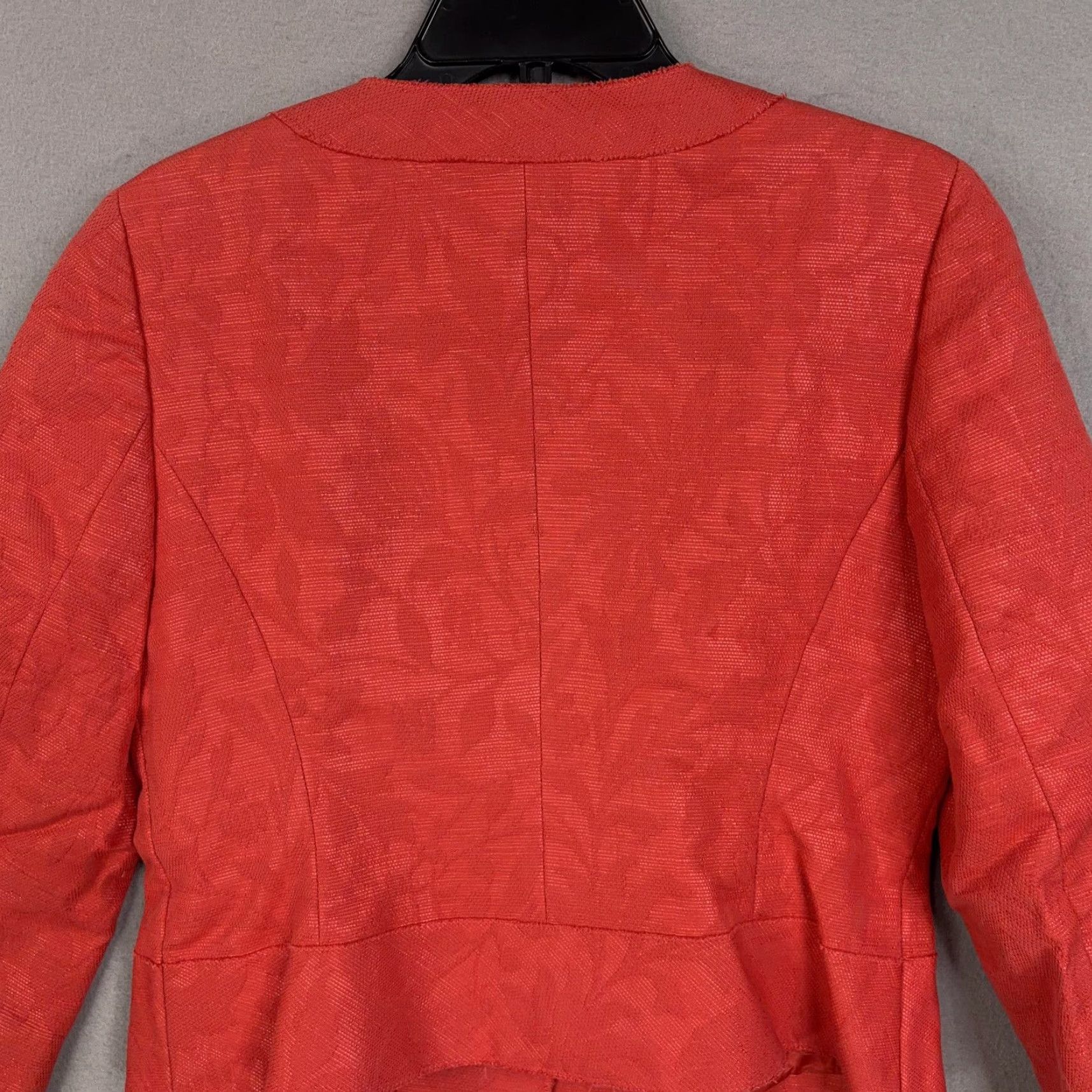 Talbots Talbots Blazer Womens 10P Red Floral Collarless Short Jacket Dressy Feminine Petites Size L / US 10 / IT 46 - 7 Thumbnail