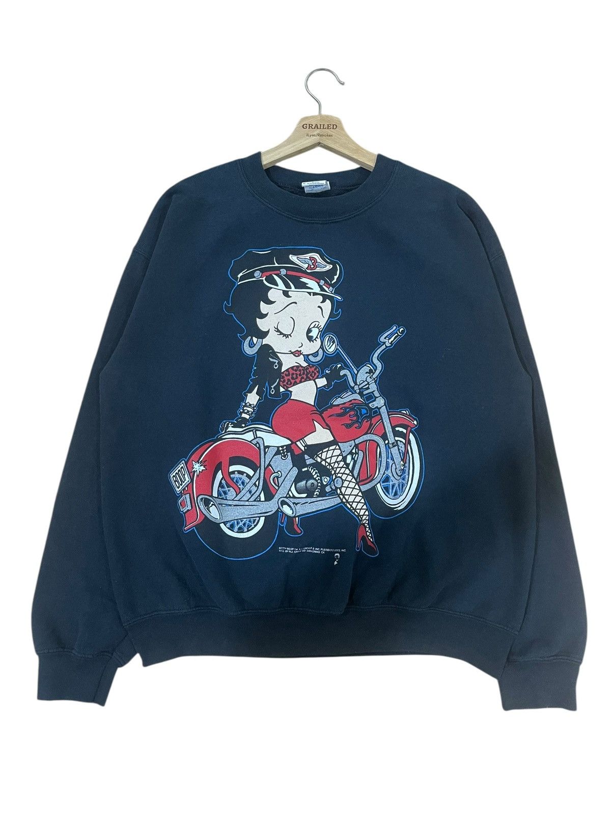 Vintage Vintage 90's Betty Boop Motorcycle Crewneck Sweatshirt Size US M / EU 48-50 / 2 - 1 Thumbnail