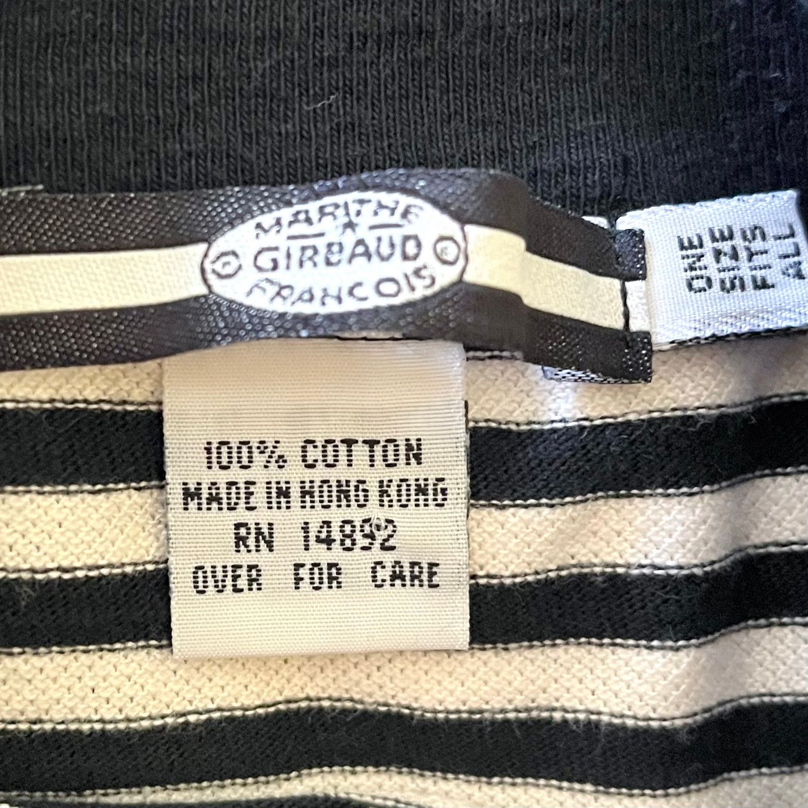 Marithe + Francois Girbaud × Vintage 1990s Marithe Francois Girbaud Black White Stripe Knit Top Size US L / EU 52-54 / 3 - 4 Thumbnail
