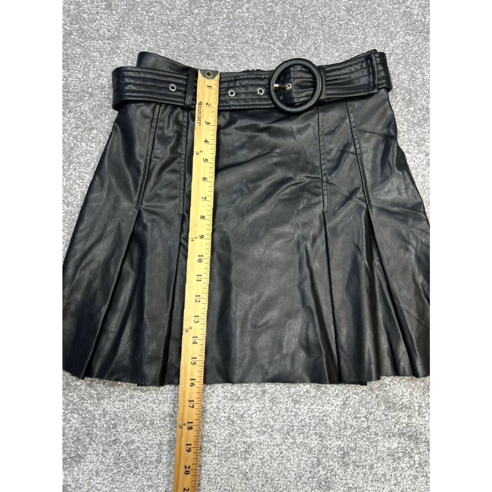 Zara Zara Skirt Womens XS Black Belted Waist Pleated Mini A Line Casual Gothic Festival Vintage: No Size 26" / US 2 / IT 38 - 2 Thumbnail