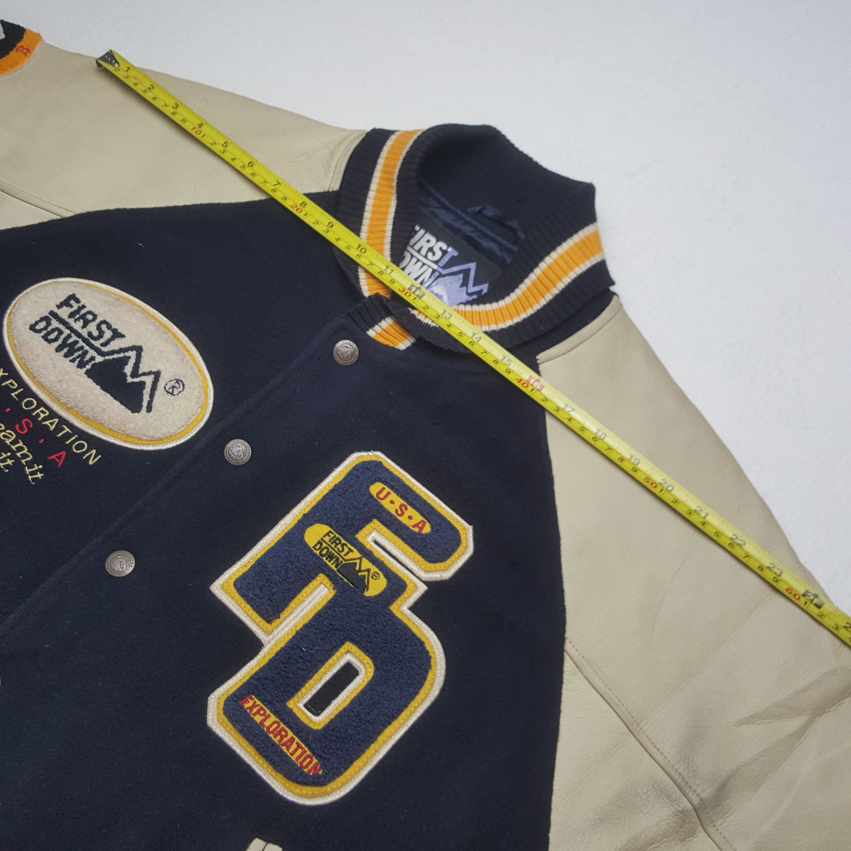Japanese Brand × Vintage Vintage First Down Varsity Jacket Size US L / EU 52-54 / 3 - 6 Thumbnail
