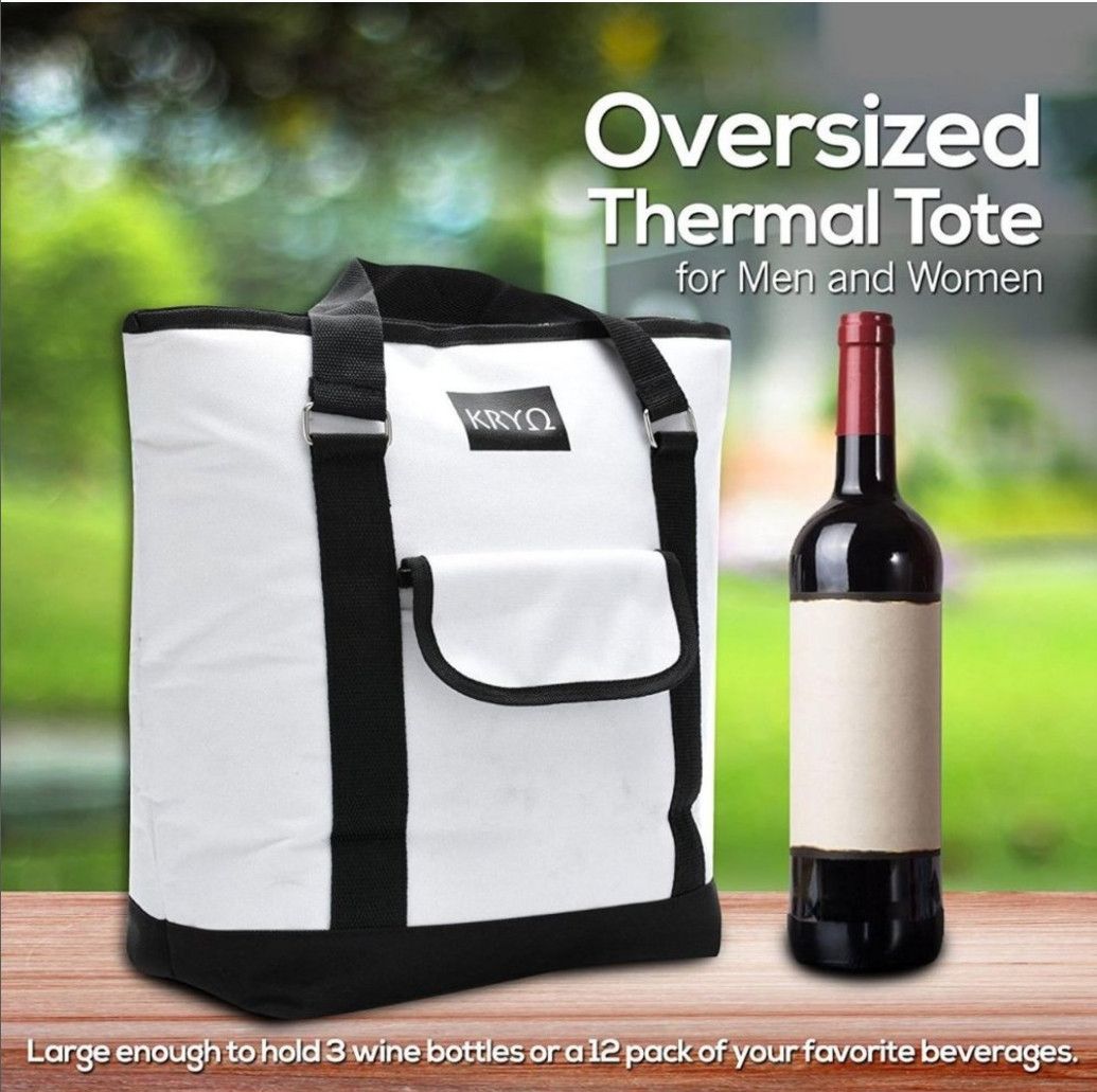 Other 2 KRYO 16x13x5" White Cooler Tote Bags Picnic Wine Lunch Size ONE SIZE - 10 Thumbnail
