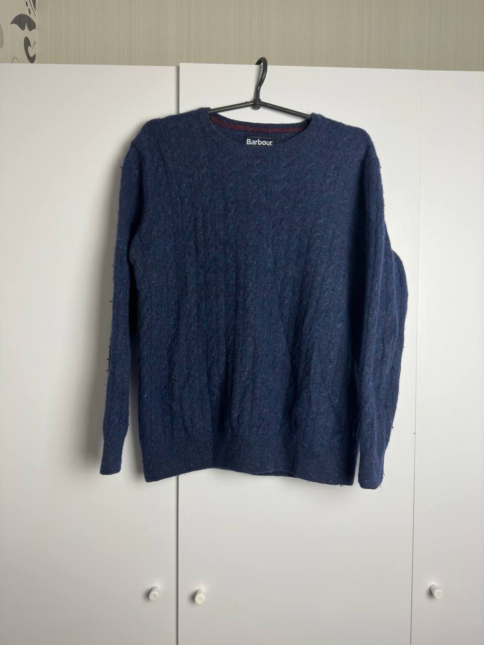 Pre-owned Barbour Vintage Knitted Wool Sweater In Blue