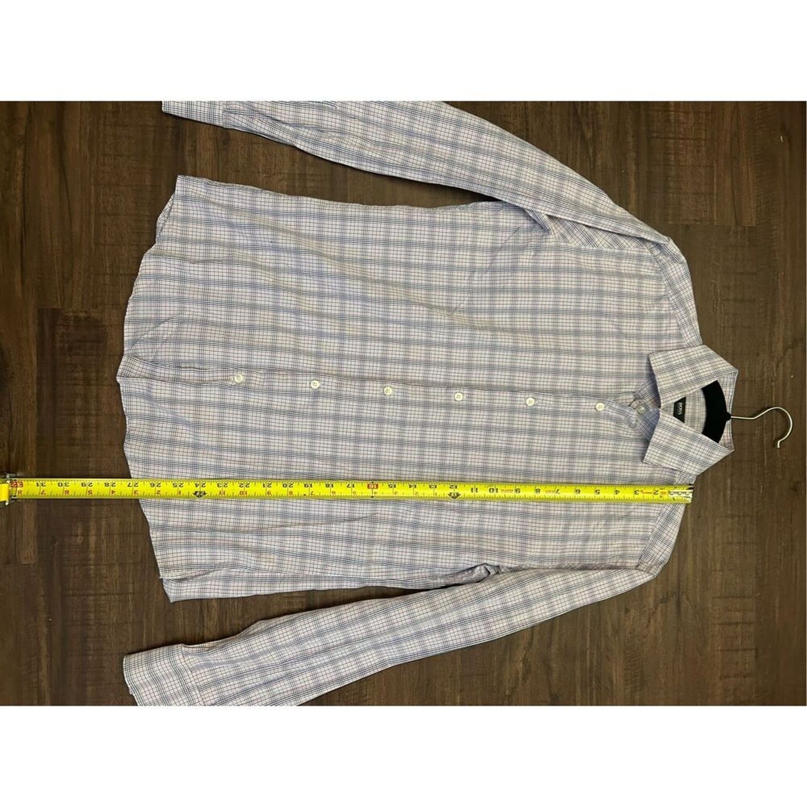 Hugo Boss Hugo Boss Button-Down Pink Blue Check Shirt, Sz Medium Size US M / EU 48-50 / 2 - 7 Thumbnail