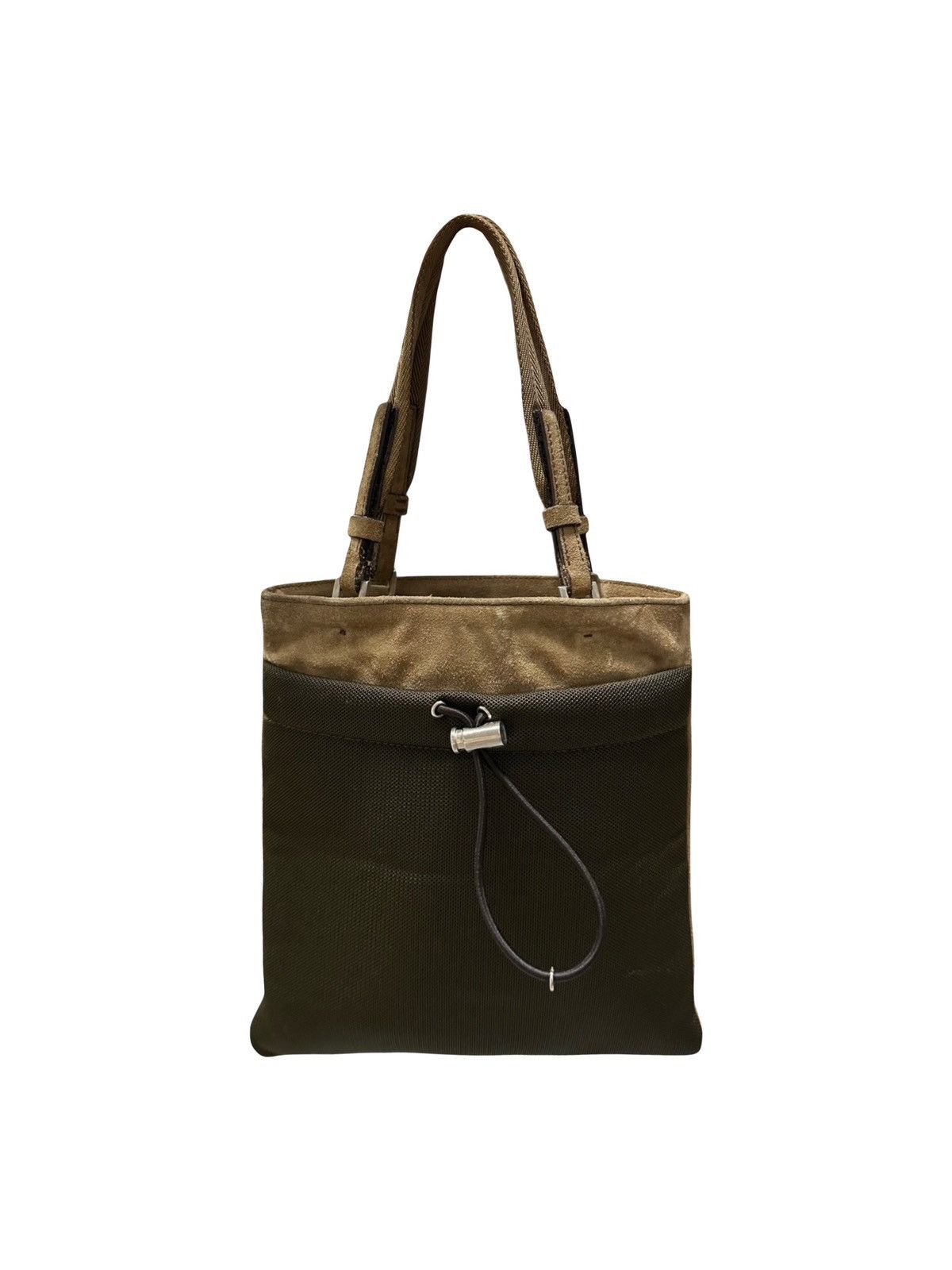 Prada PRADA F/W 1999 Appliqué Leaves Suede and Mesh Hand Bag Size ONE SIZE - 2 Thumbnail