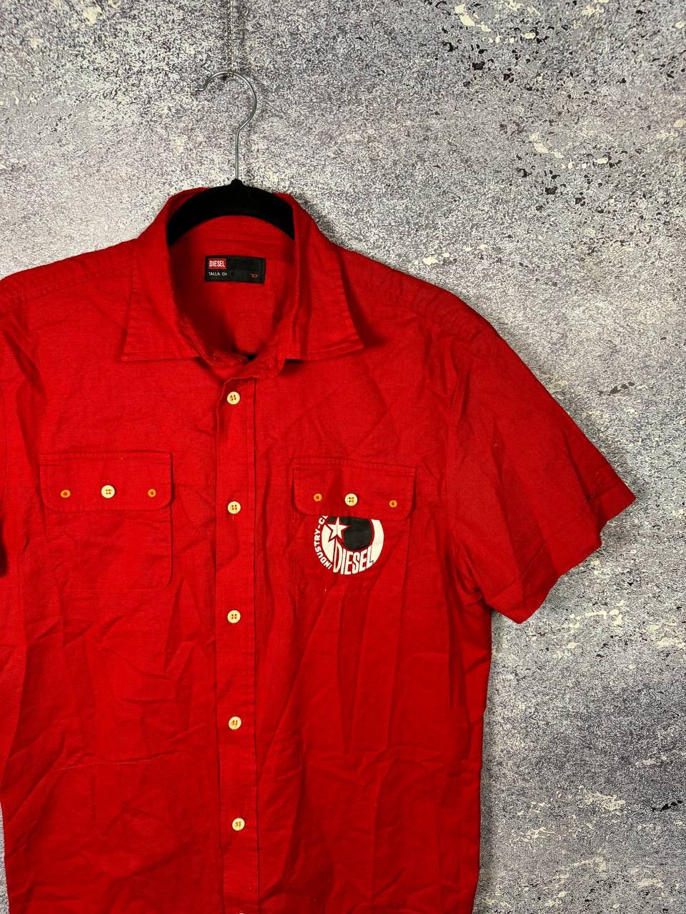 Diesel × Vintage Vintage Diesel Linen Shirt Short Sleeve Red y2k Small Size US S / EU 44-46 / 1 - 2 Thumbnail