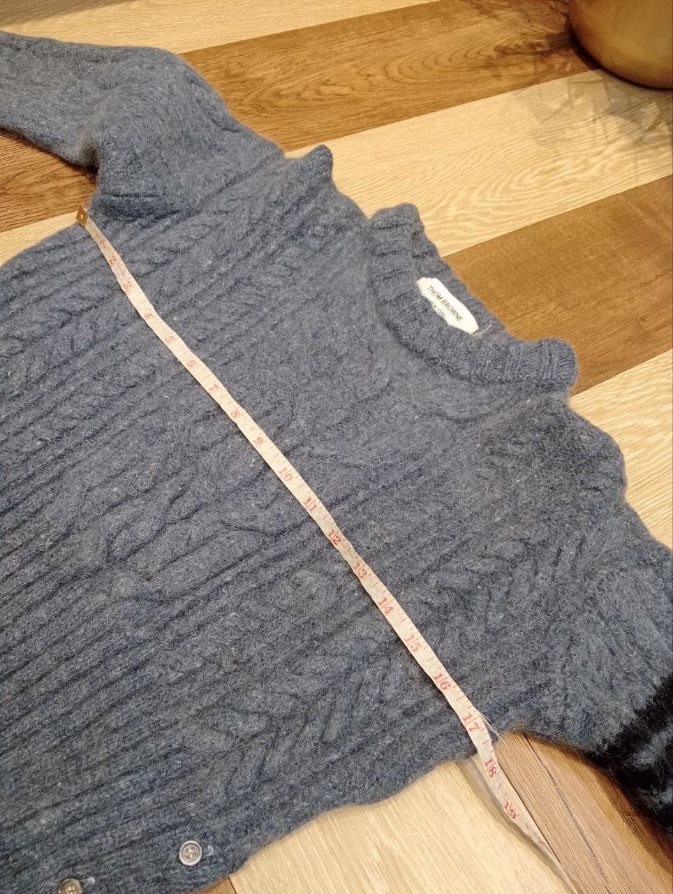 Thom Browne THOM BROWNE CABLE-KNIT BLEND WOOL MOHAIR SWEATER Size S / US 4 / IT 40 - 13 Thumbnail