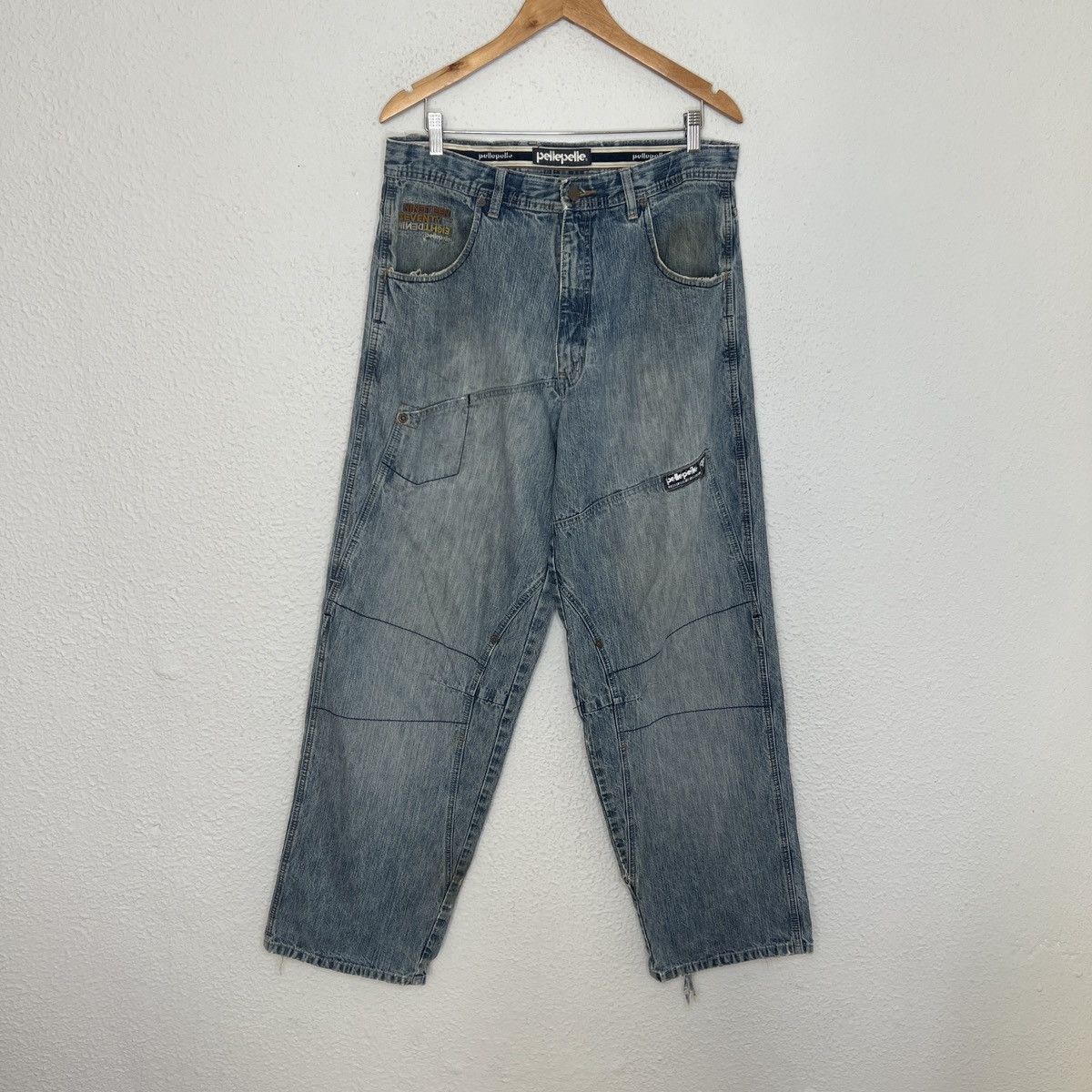 Pelle Pelle × Vintage Patchwork Hip Hop Skateboards Baggy Jeans Pants Trousers Size US 34 / EU 50 - 1 Thumbnail