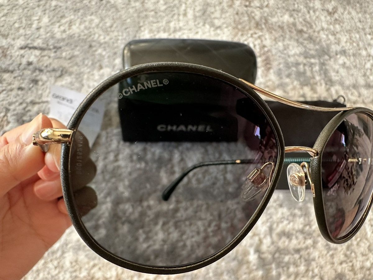 Chanel CHANEL Round Pilot Sunglasses 4228-Q Dark Green Size ONE SIZE - 15 Thumbnail