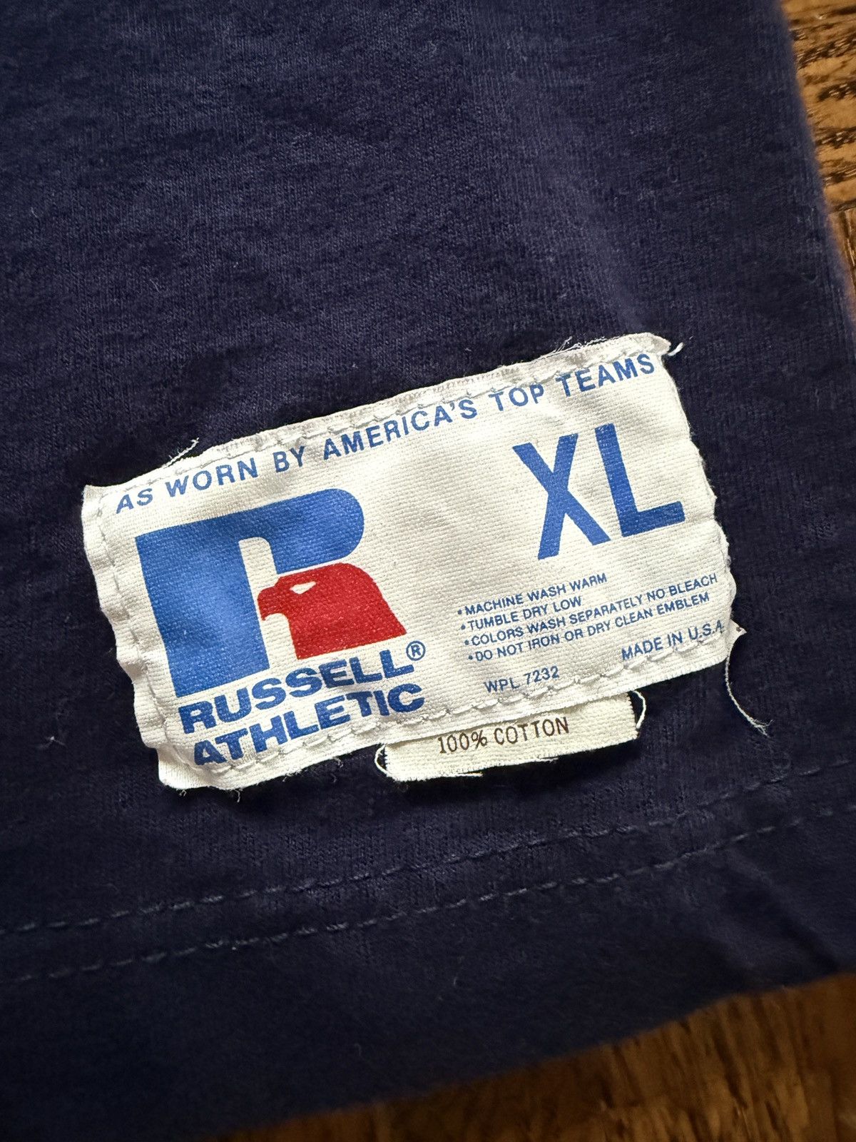 Vintage Vintage Russell Athletic Fraternity Jersey Embroidered Tee Size US XL / EU 56 / 4 - 2 Thumbnail
