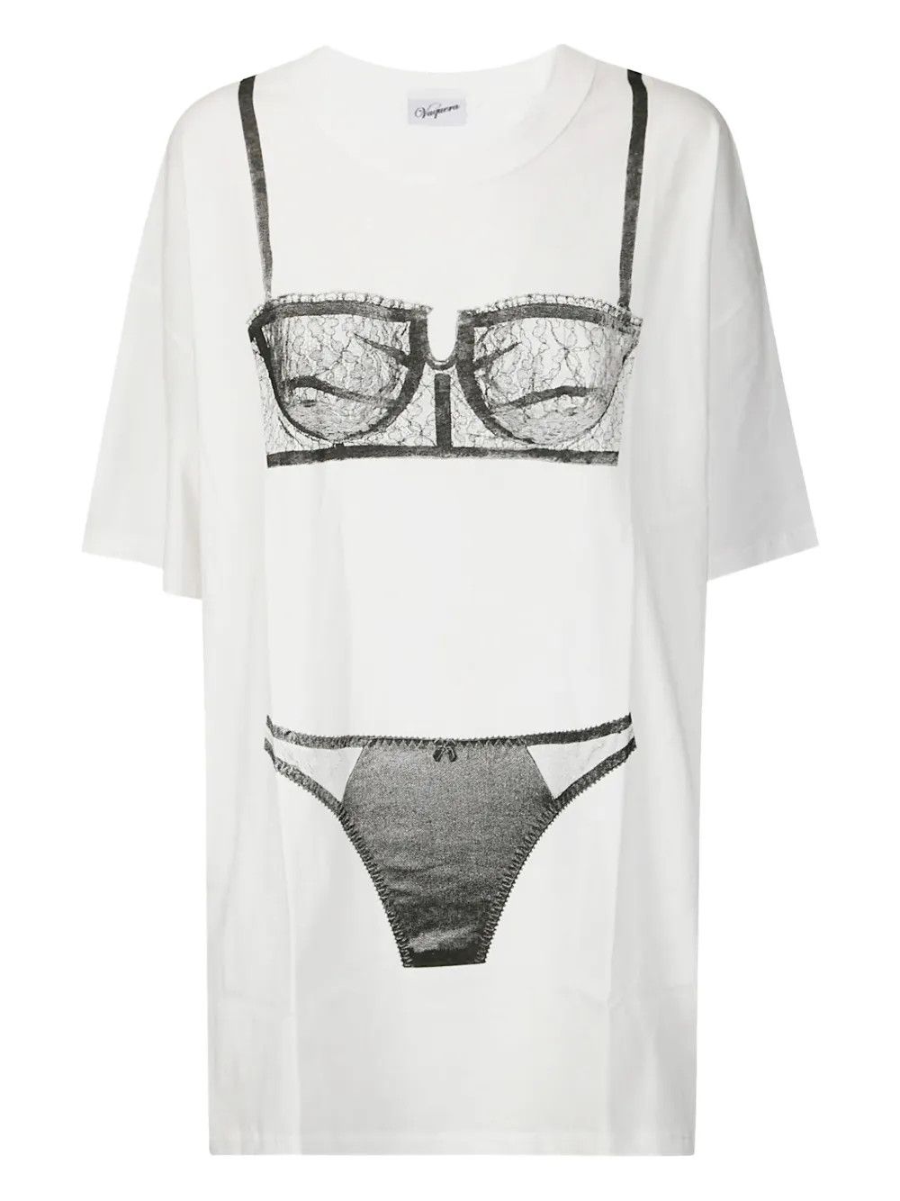 Vaquera Vaquera Lingerie Trompe L'Oeil T-Shirt Dress Size M / US 6-8 / IT 42-44 - 1 Thumbnail