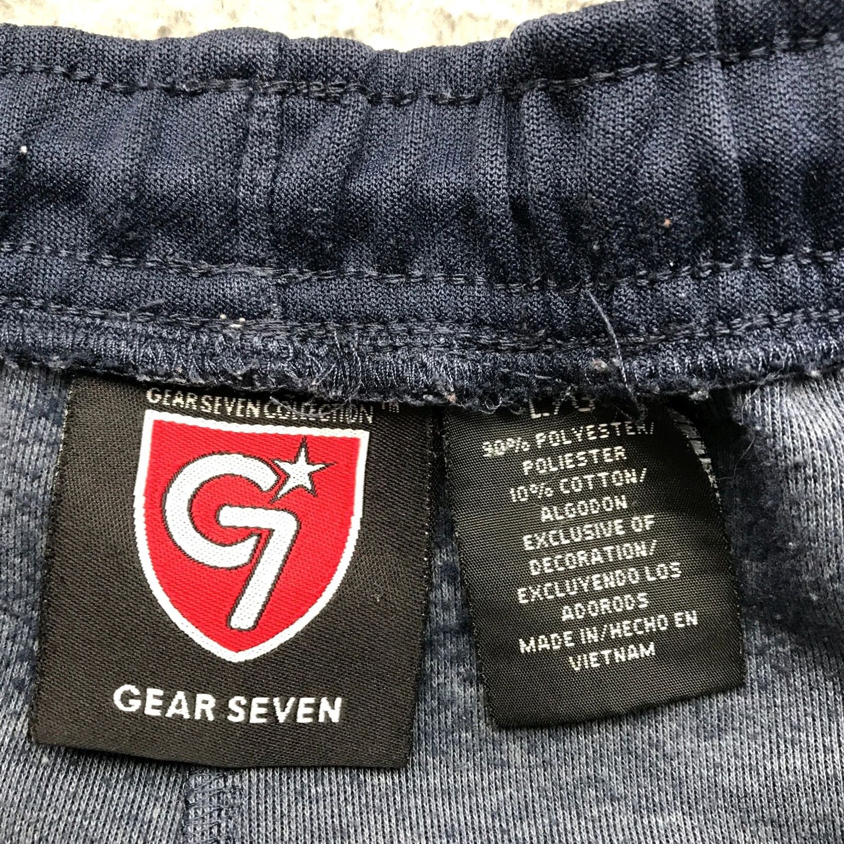 Vintage VINTAGE Gear Seven Athletic Track Pants Mens Large L Navy White Striped Logo Pockets Size US 33 - 3 Thumbnail