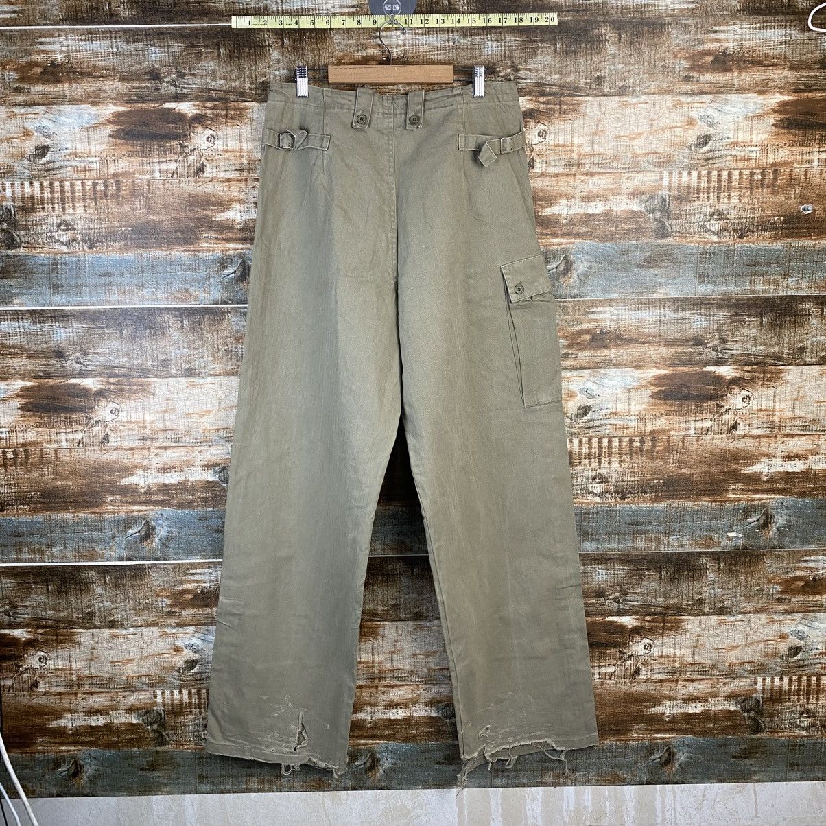 Japanese Brand DL Yokohama Staff Green Cargo Pants #C893 Size US 30 / EU 46 - 9 Thumbnail