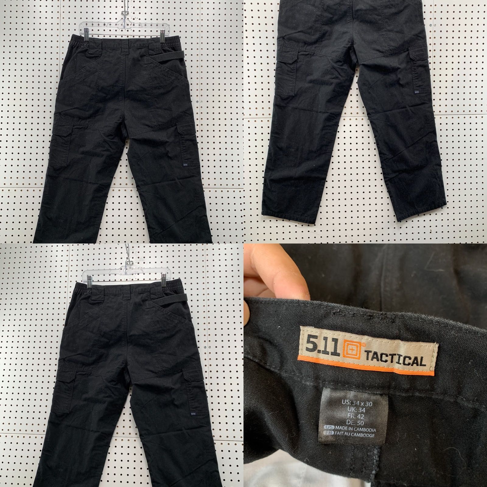 Vintage 5.11 Tactical Pants Mens Cargo Utility Straight Leg SIZE 34X30 Black Size US 34 / EU 50 - 8 Thumbnail