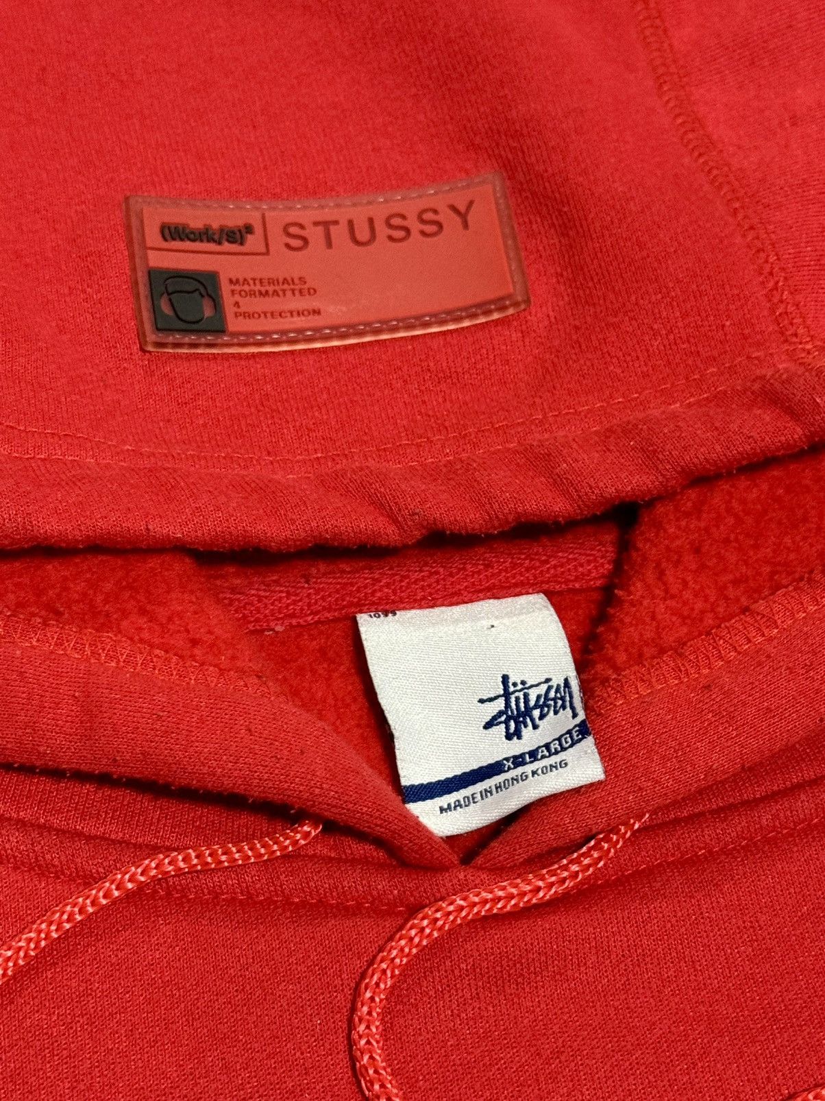 Stussy Authentic Stüssy Workwear Hoodie - Archive / Y2K Era - Red Size US XL / EU 56 / 4 - 7 Thumbnail