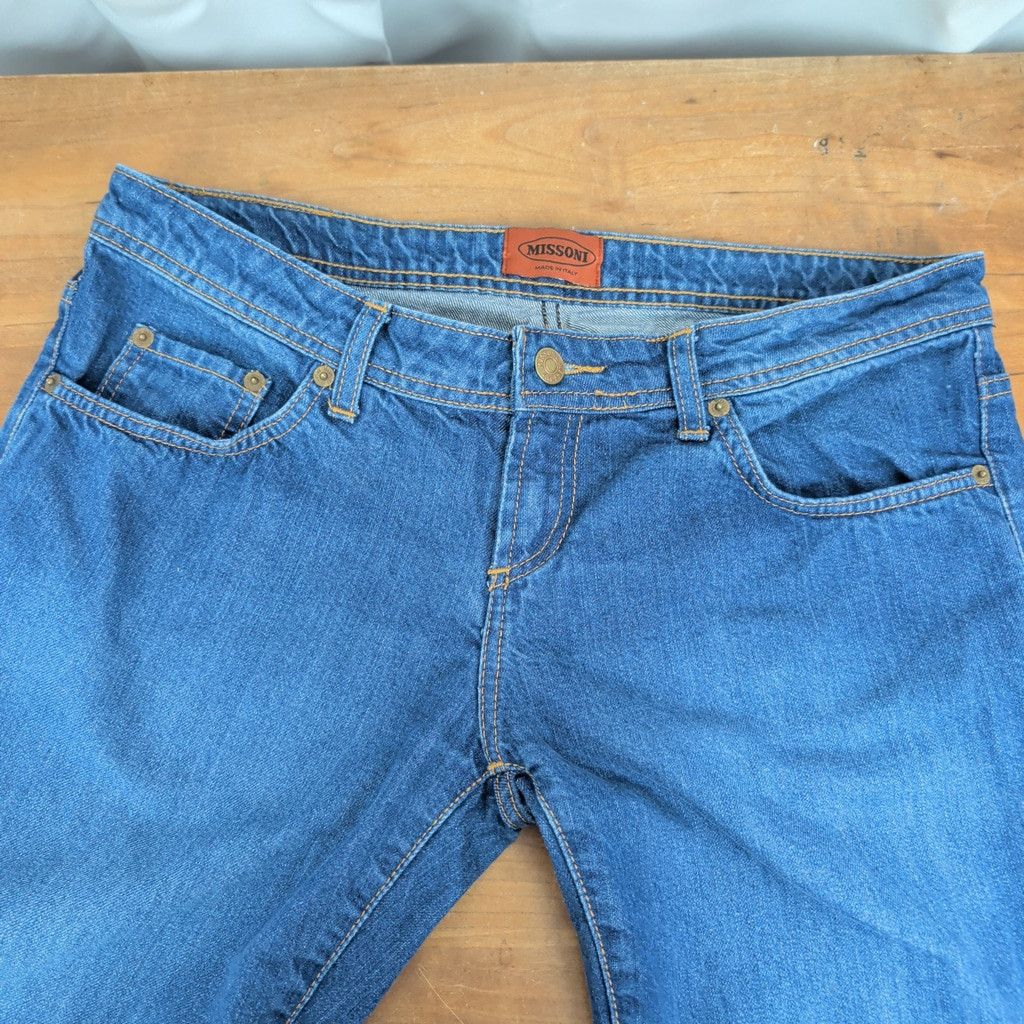 Missoni Ladies' Missoni Italian Made Low Rise 100% Cotton Jeans Size 32" / US 10 / IT 46 - 2 Thumbnail