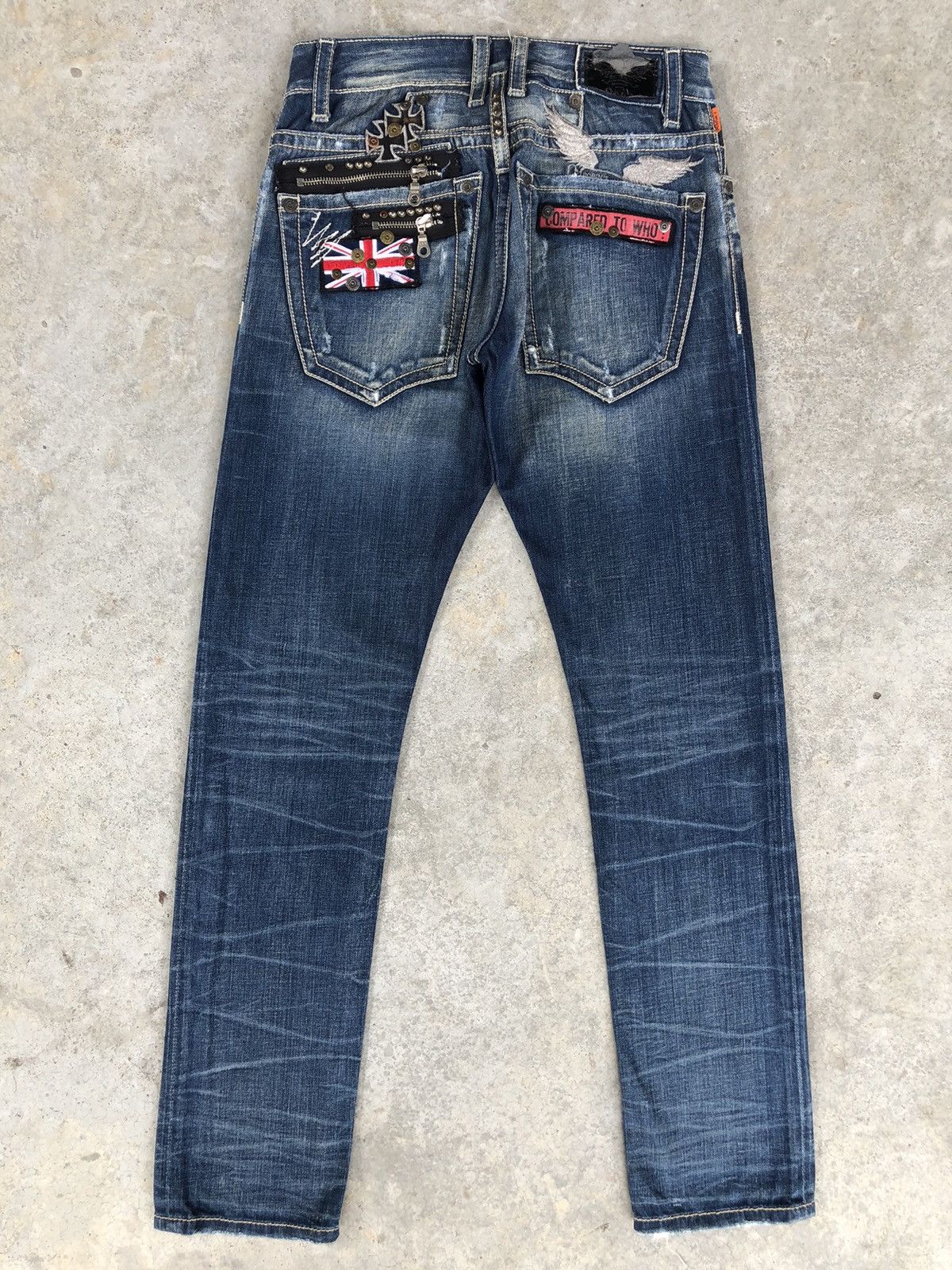 Robins Jeans Vintage Robin’s Embroidered Chrome Distressed Jeans Size US 28 / EU 44 - 1 Thumbnail