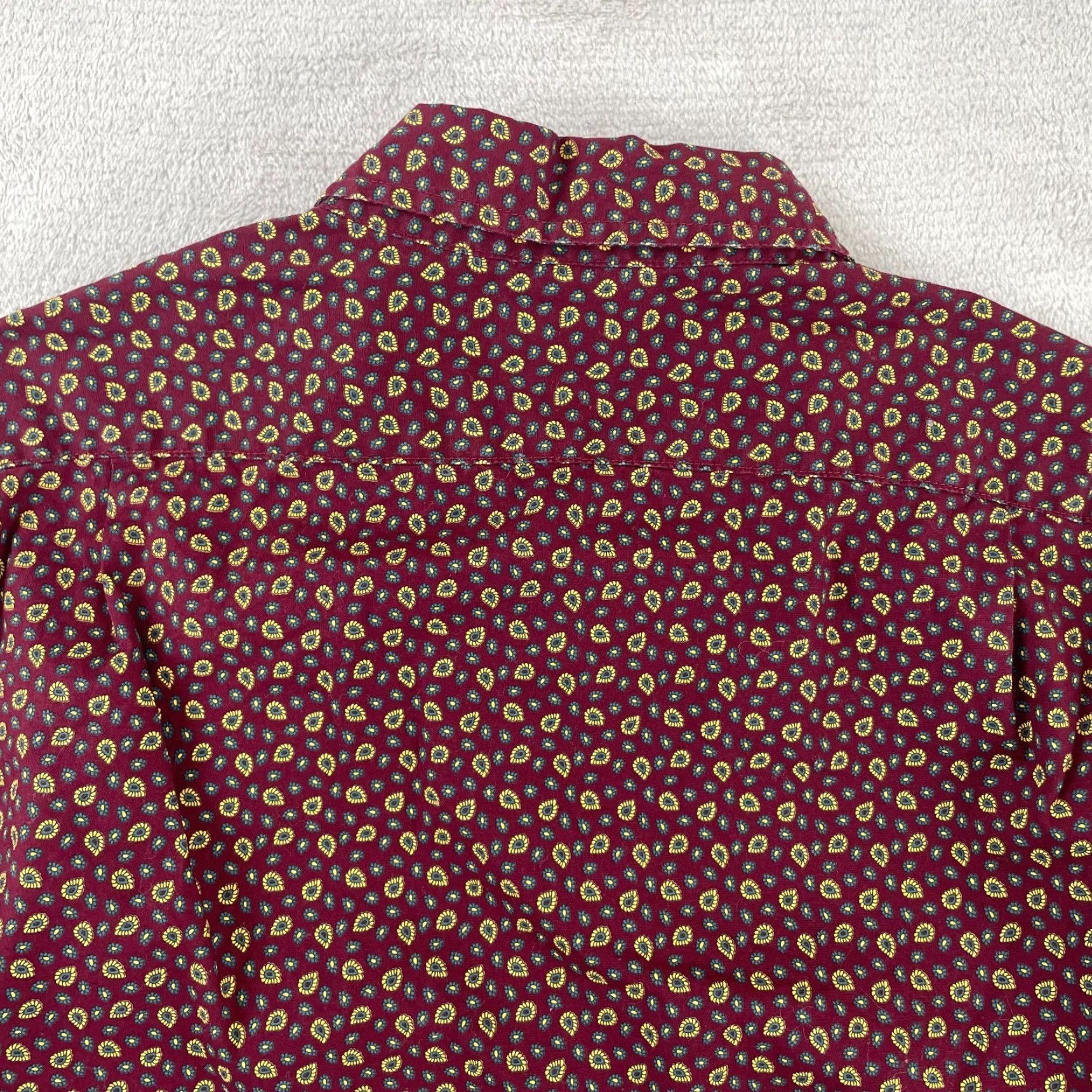 J.Crew J.CREW Shirt Men M Burgundy Paisley AOP Slim Untucked Flex Washed Preppy Shirt Size US M / EU 48-50 / 2 - 7 Thumbnail