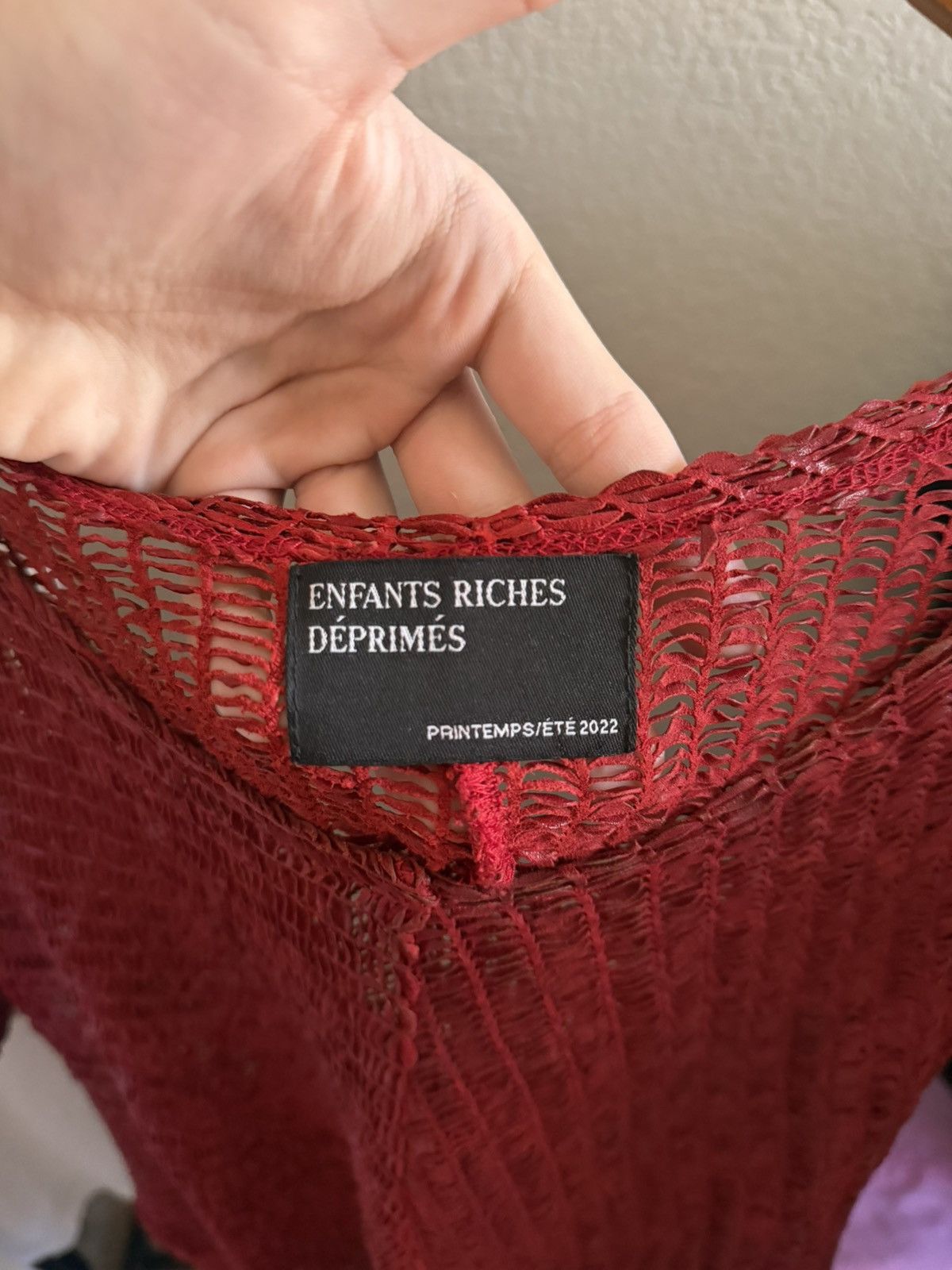 Enfants Riches Deprimes ERD Red Leather Mesh Woven Tee Size US L / EU 52-54 / 3 - 2 Thumbnail