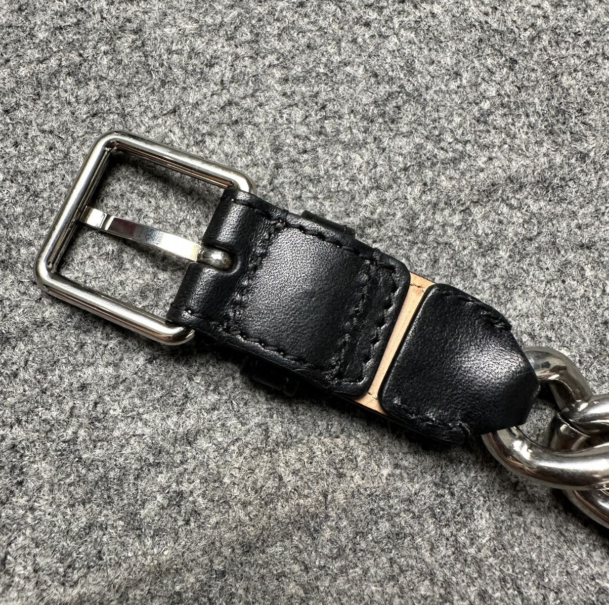 Alexander McQueen Alexander Mcqueen - Chain Belt / Leather Three Holes - Black Size ONE SIZE - 5 Thumbnail