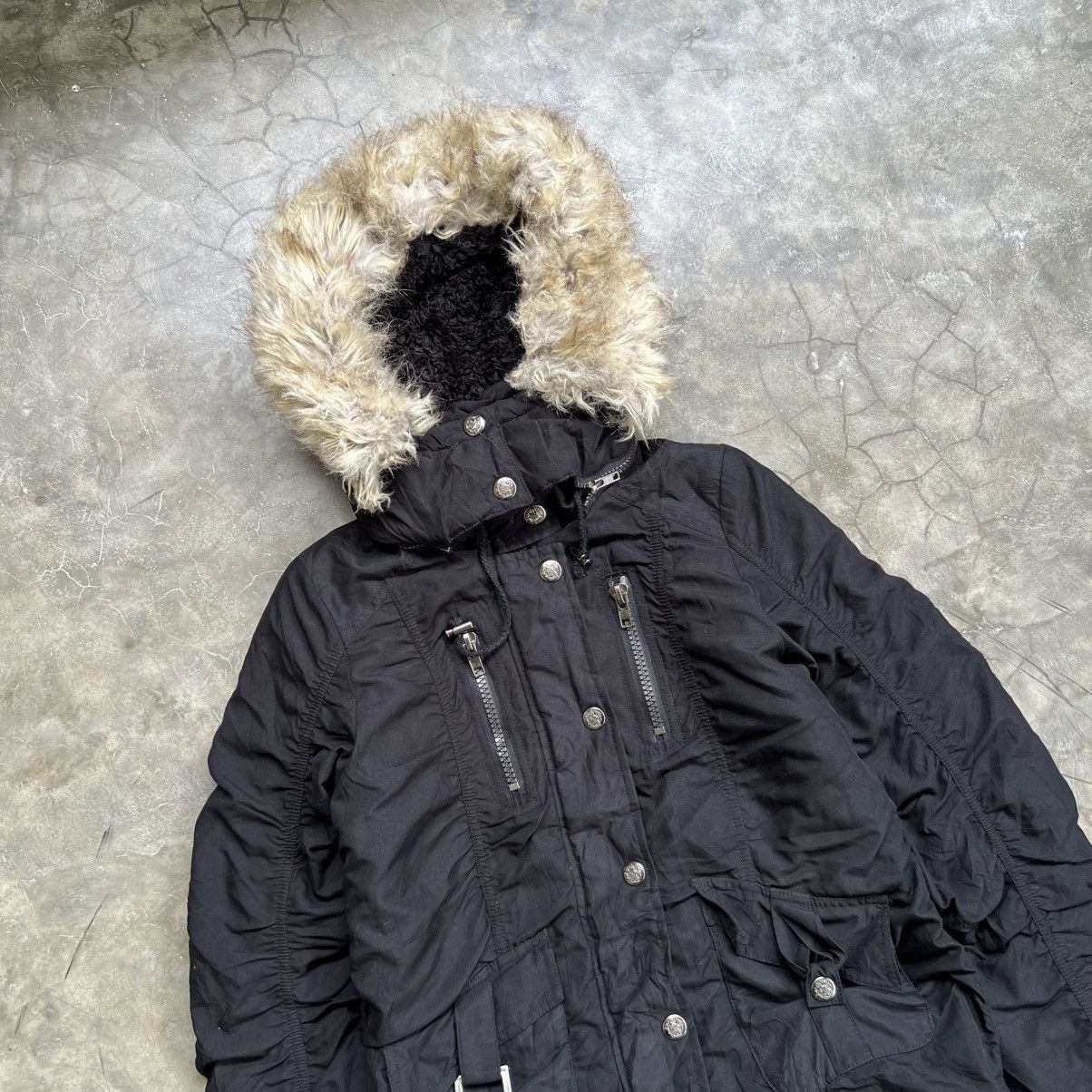 14th Addiction 2000s Dominion 14th Style Fur Hoodie Cargo Jacket Black Size US M / EU 48-50 / 2 - 3 Thumbnail