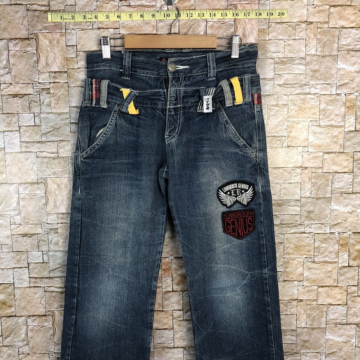 Japanese Brand Lang Rock Blue Double Waist Blue Denim Pants #A447 Size US 28 / EU 44 - 2 Thumbnail