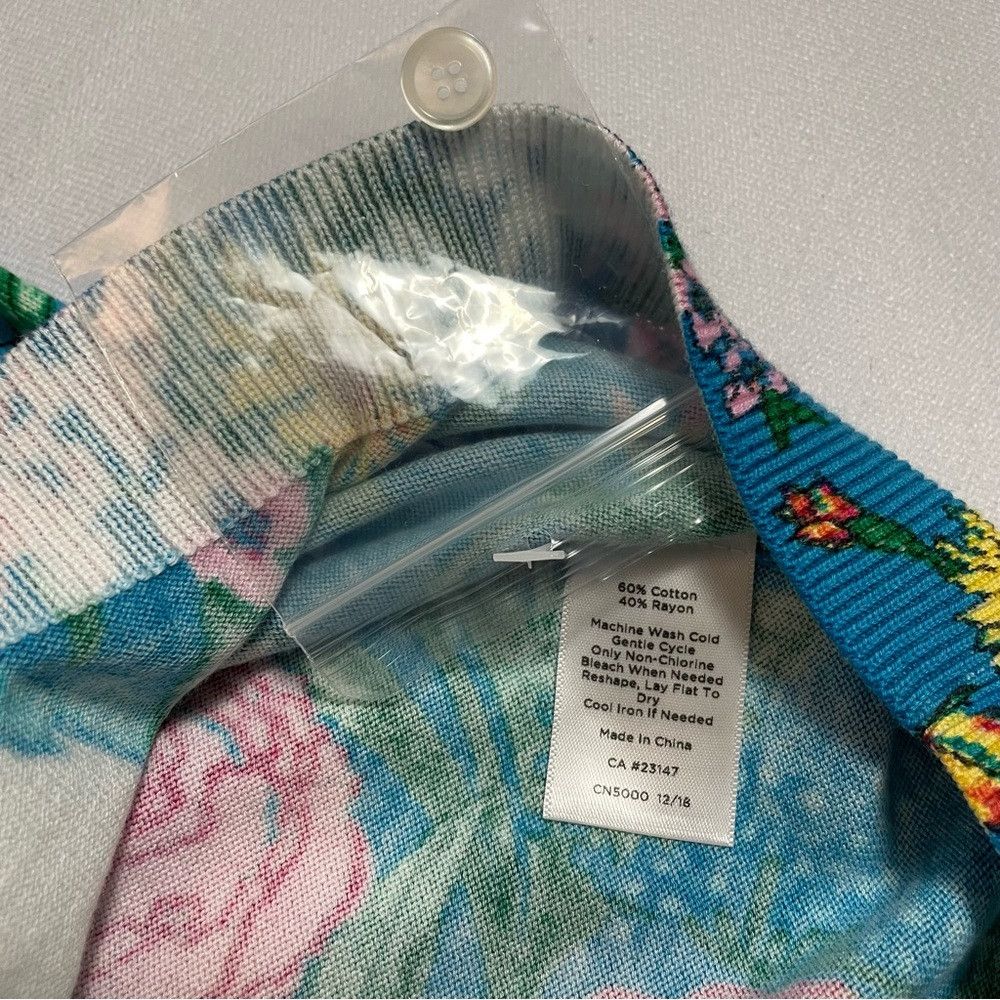 Talbots New Talbots Charming Blossoms Cotton Cardigan Size LP Size L / US 10 / IT 46 - 9 Thumbnail